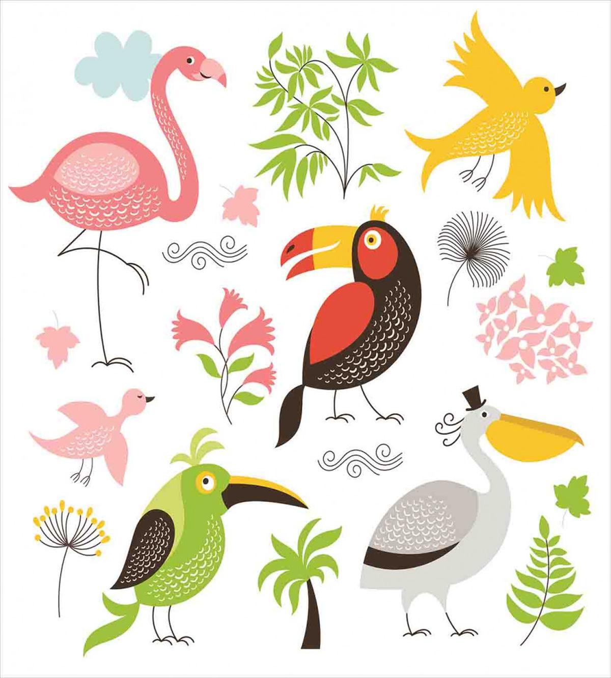 Flamingo and Pelican — Pattern