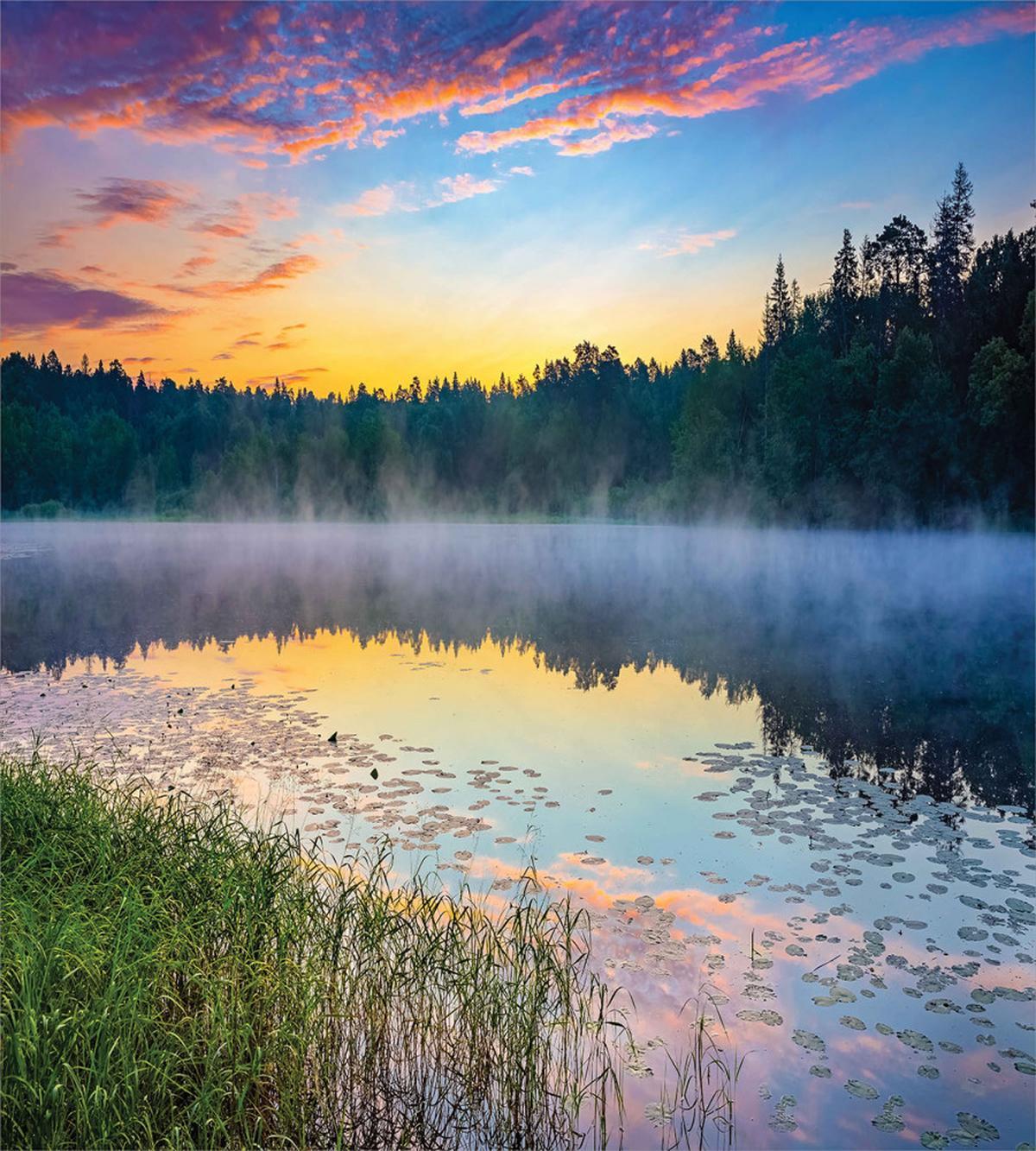 Foggy Sunset on Lake — Pattern