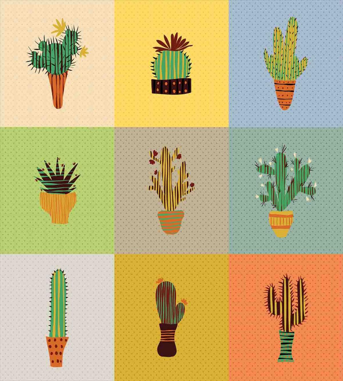 Botanical Cactus Flower — Pattern