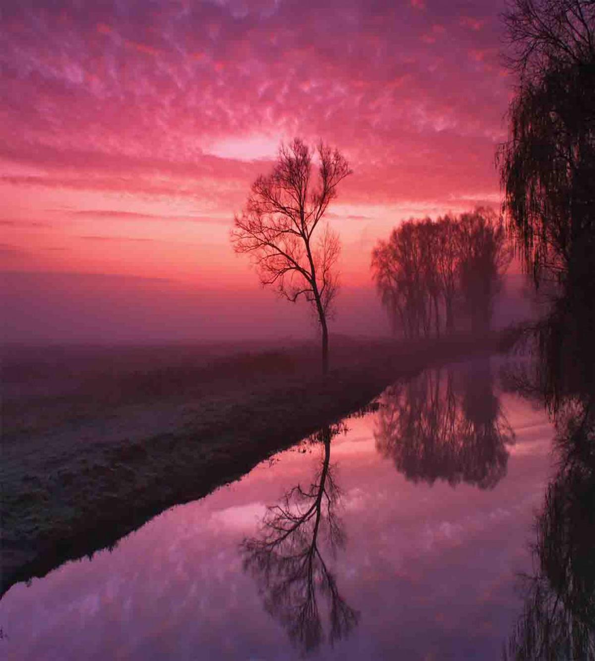 Misty Sunrise on River — Pattern