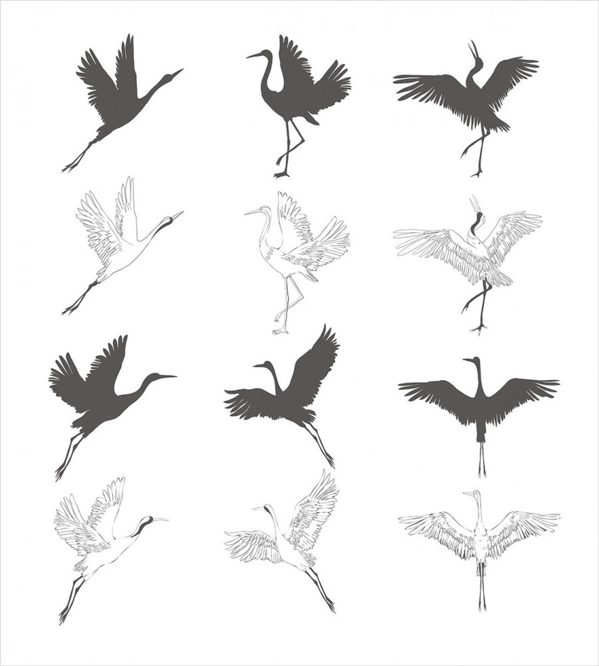 Greyscale Bird Different Side — Pattern