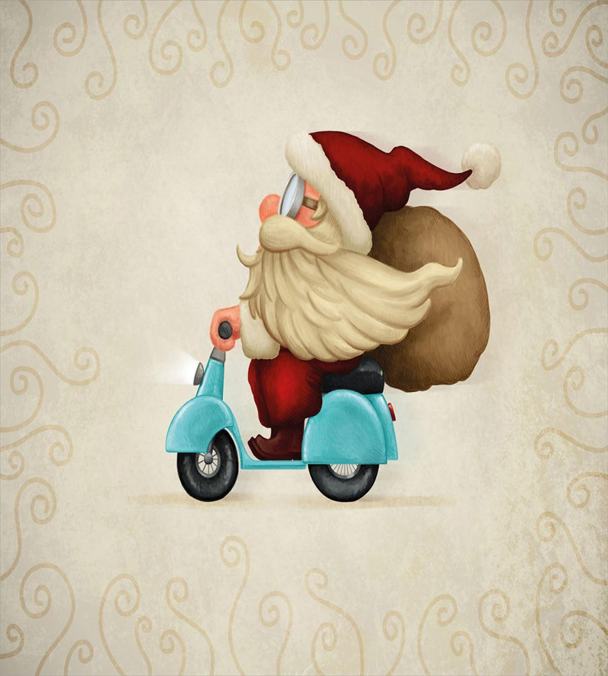 Santa on Motorcycle — Pattern