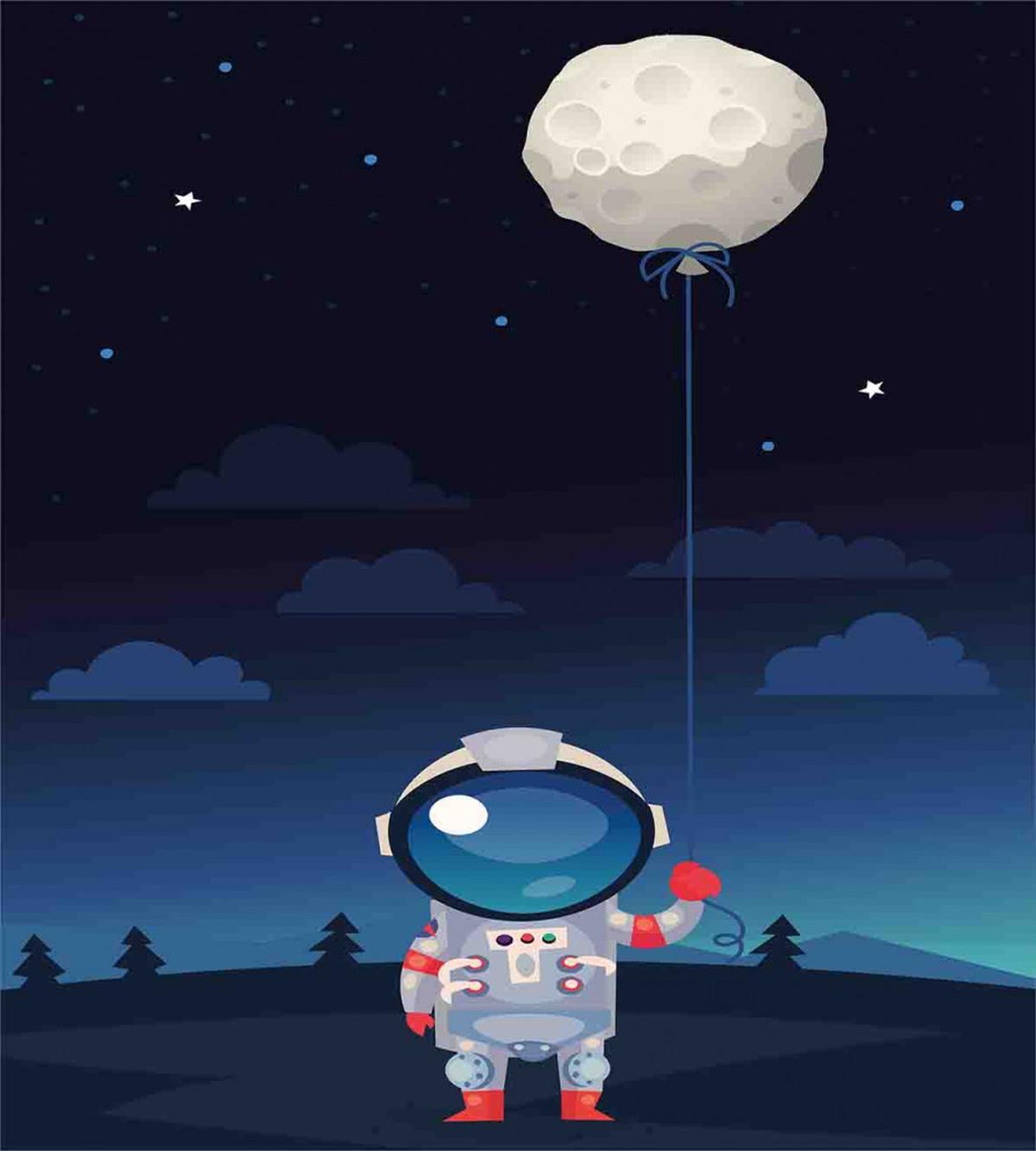 Astronaut with a Moon — Pattern
