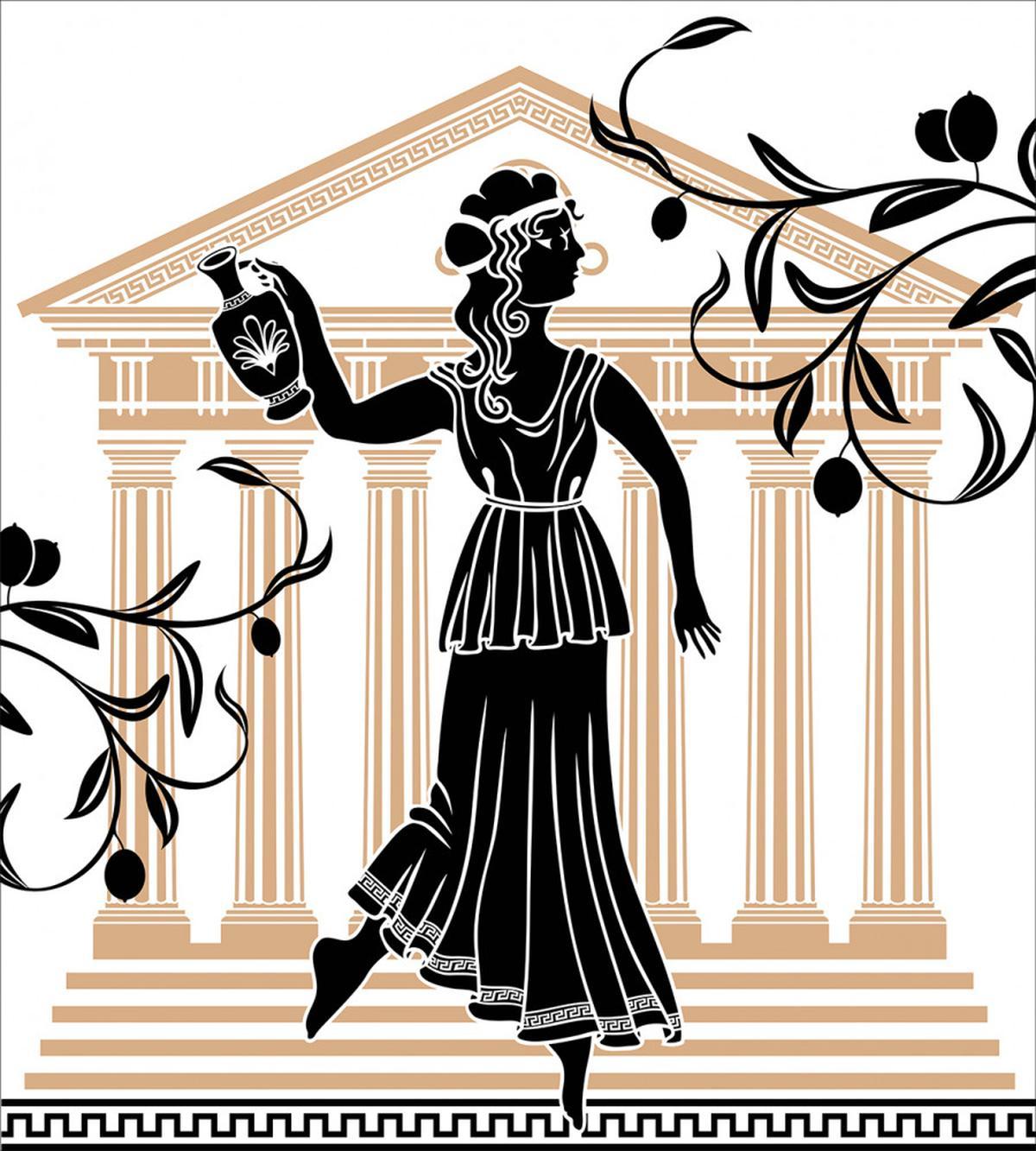 Greek Woman and Amphora — Pattern