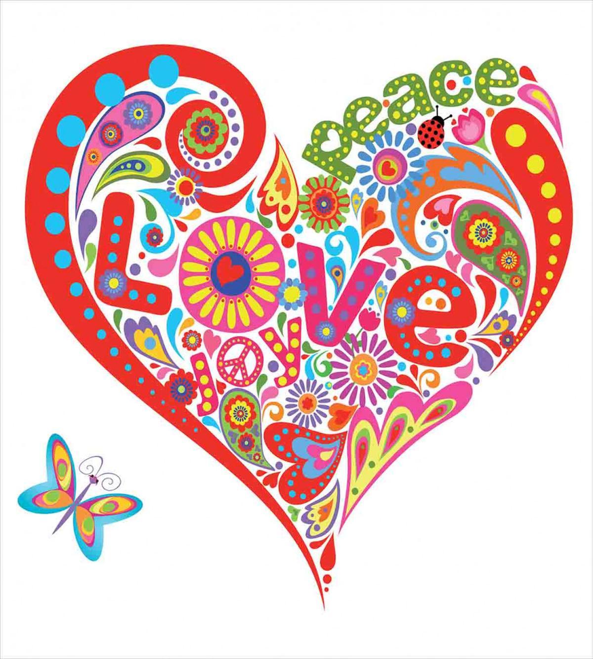 Colorful Peace Heart — Pattern