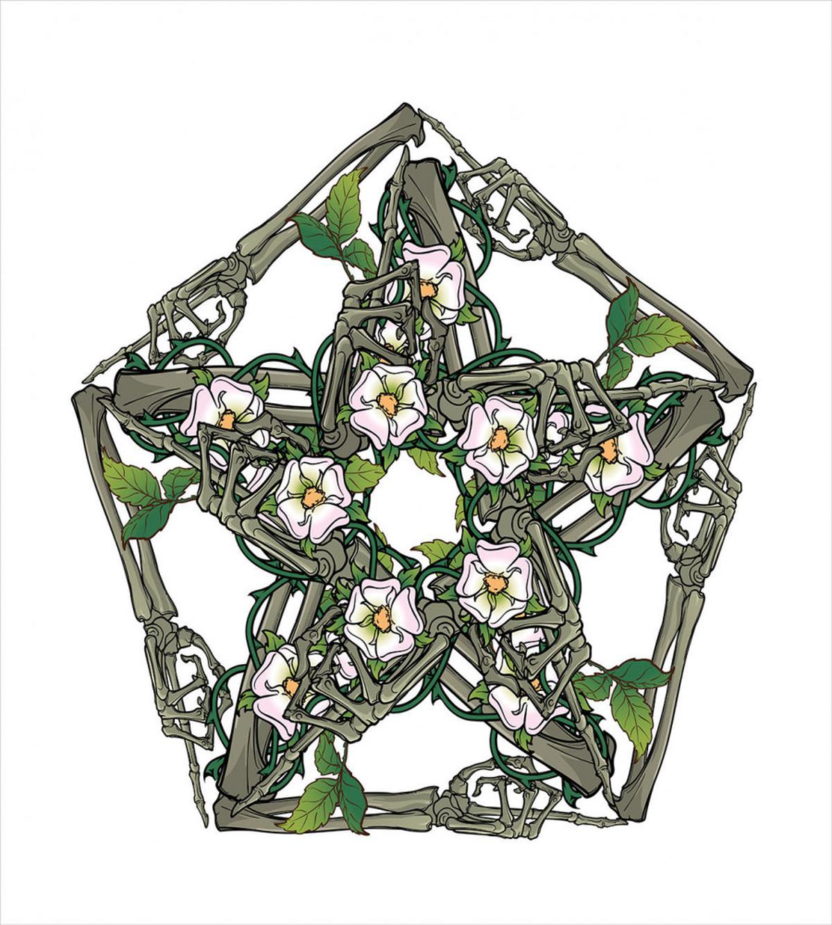 Skeleton Bones and Flowers — Pattern