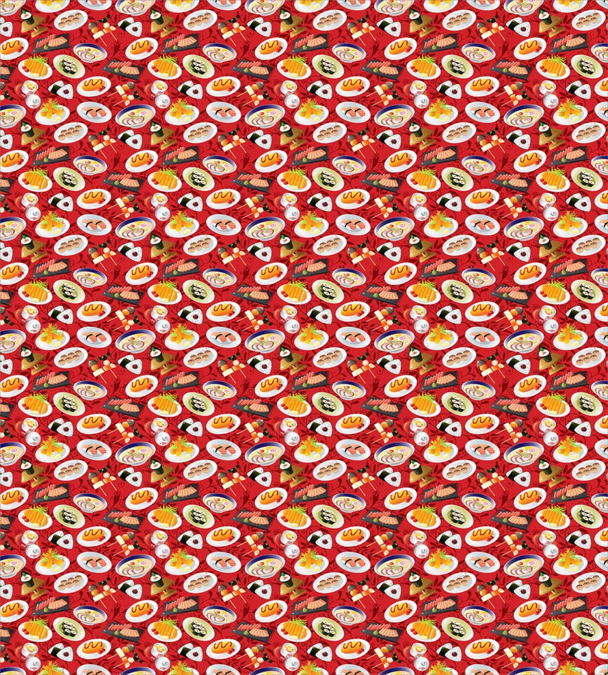 Cartoon Japan Cuisine Meals — Pattern