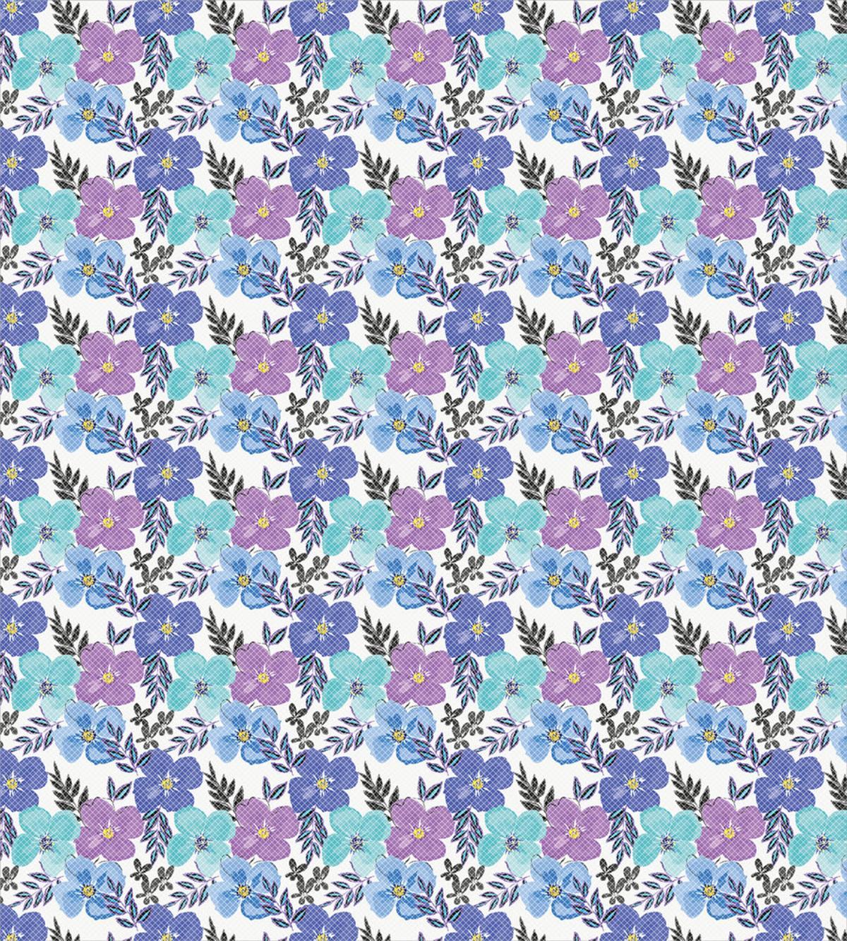 Soft Spring Flower Grid Art — Pattern