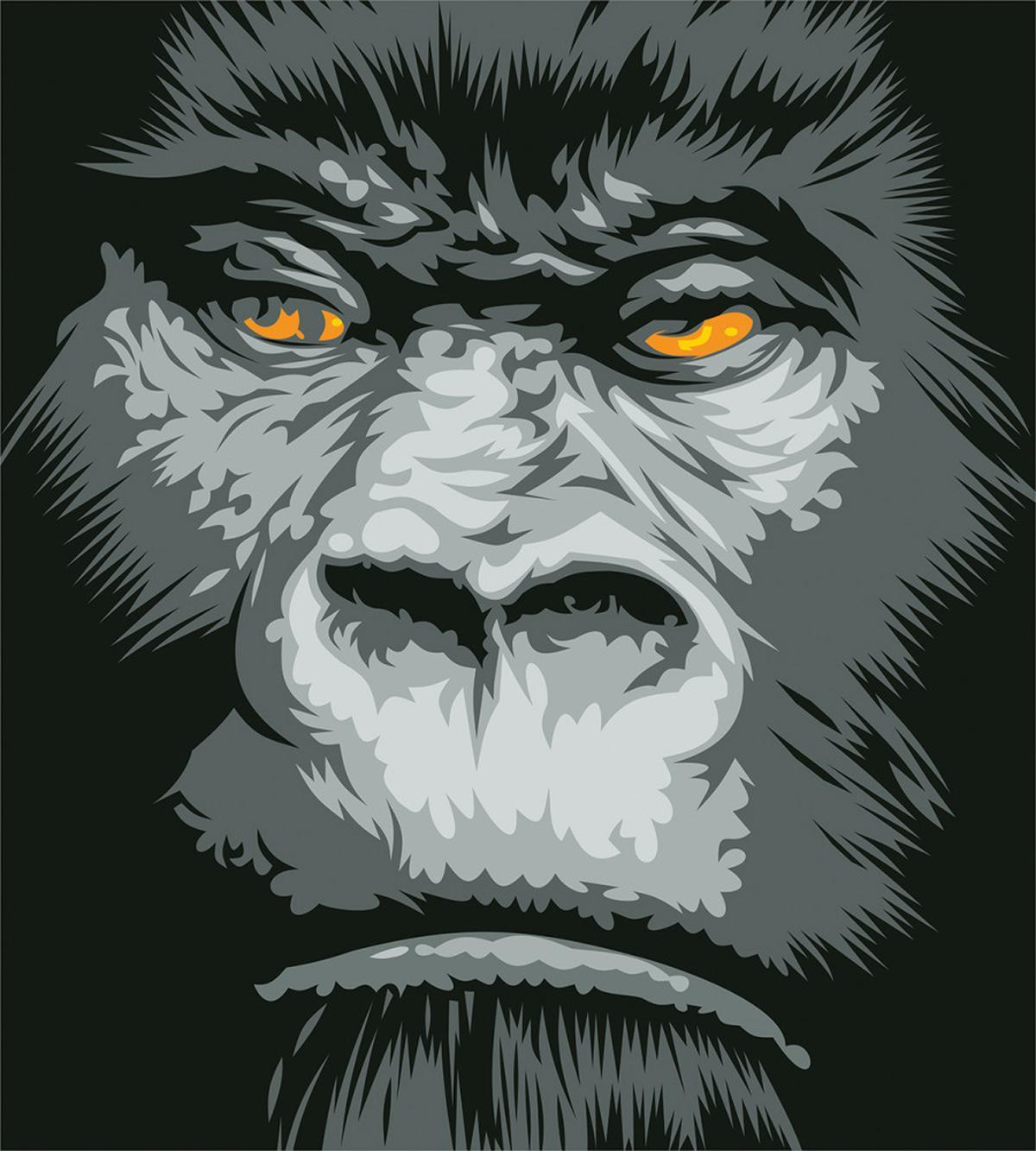 Wild Gorilla Orange Eyes — Pattern