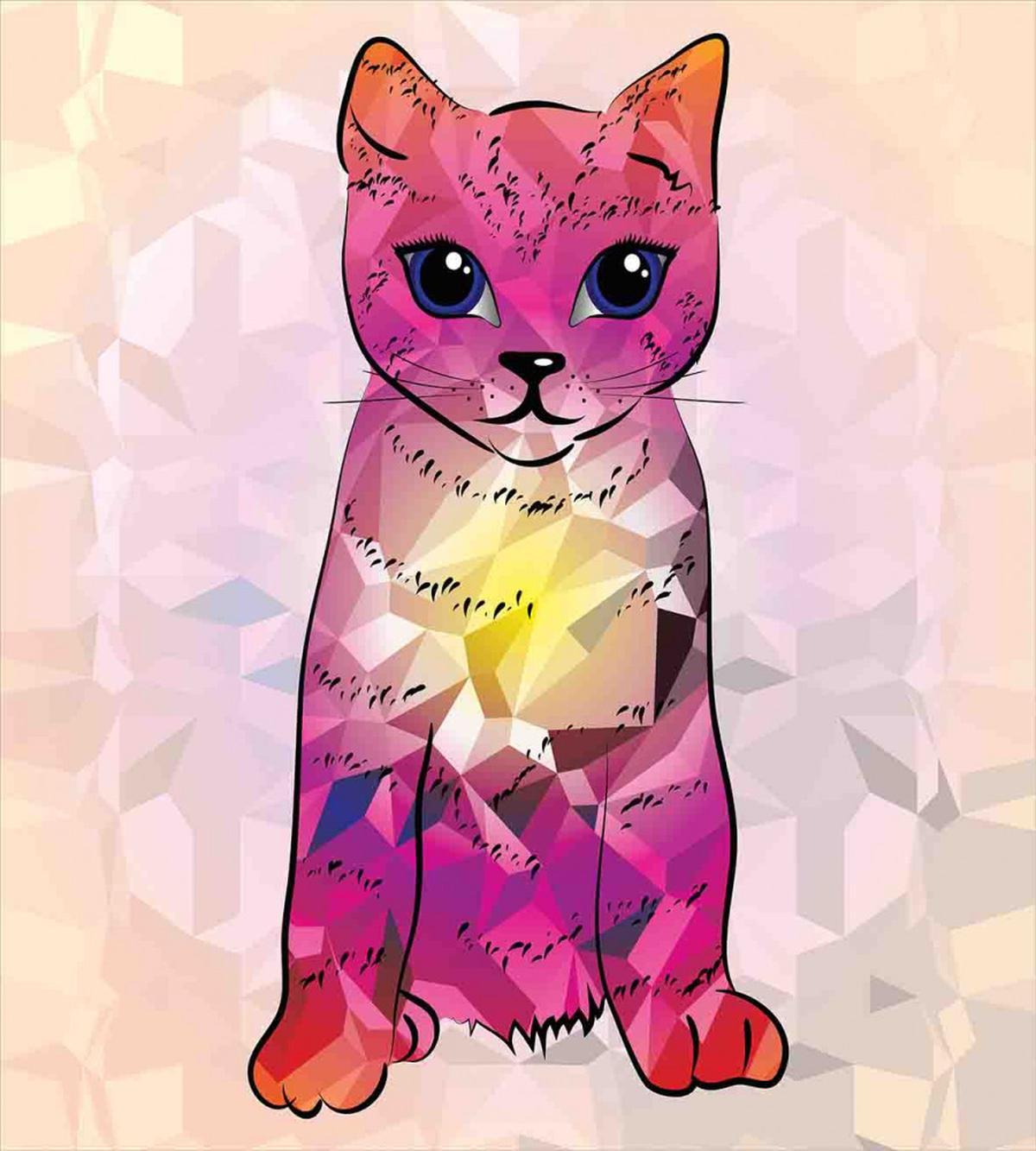 Retro Digital Robot Cat — Pattern