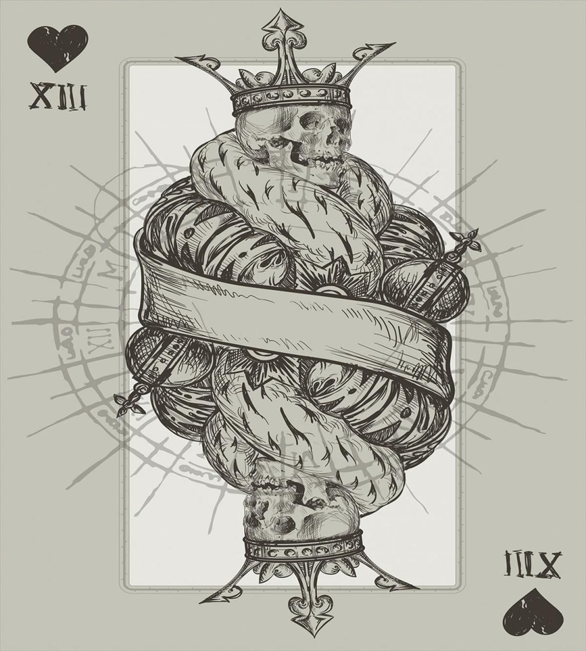 Skeleton on Playing Cards — Pattern