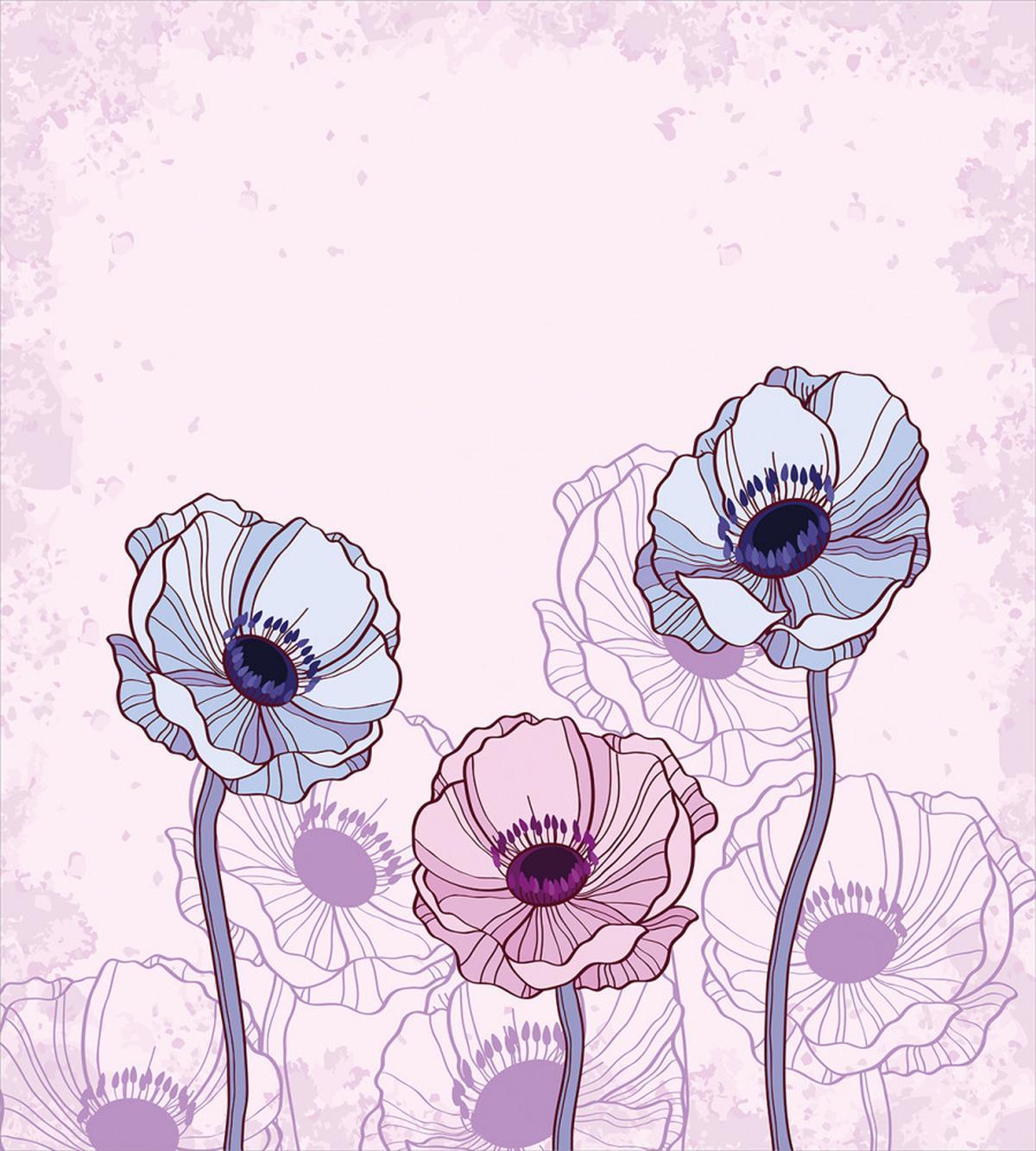 Retro Buds Field — Pattern