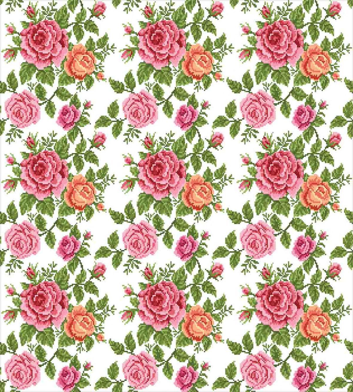 Retro Style Flowers Bouquet — Pattern