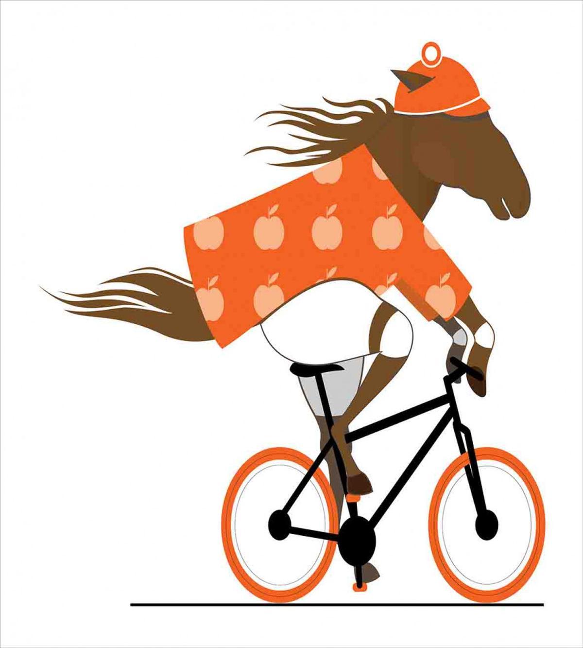 Hipster Horse Riding Bike — Pattern