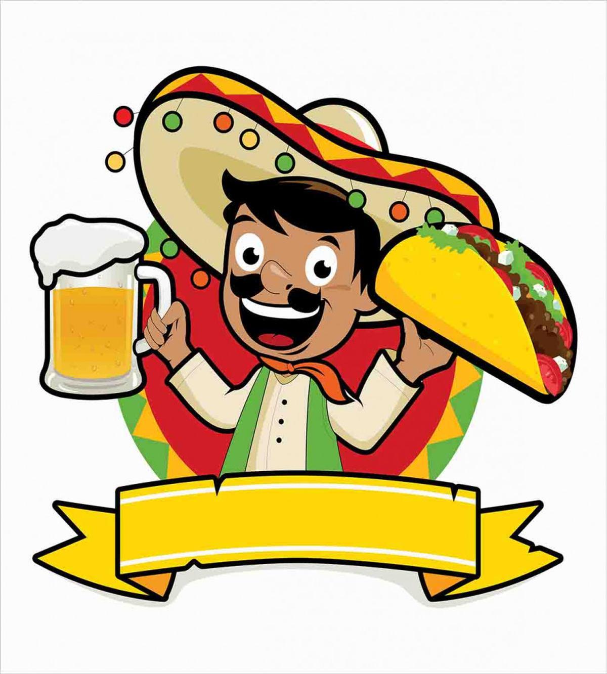 Man with a Beer and Taco — Pattern