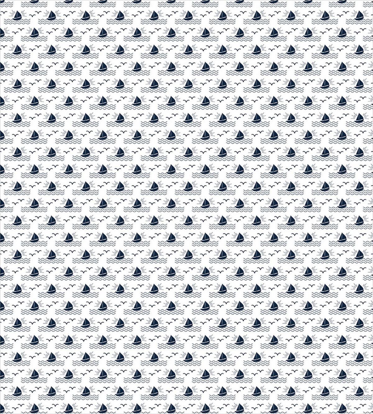 Waves Seagulls Sailboat — Pattern