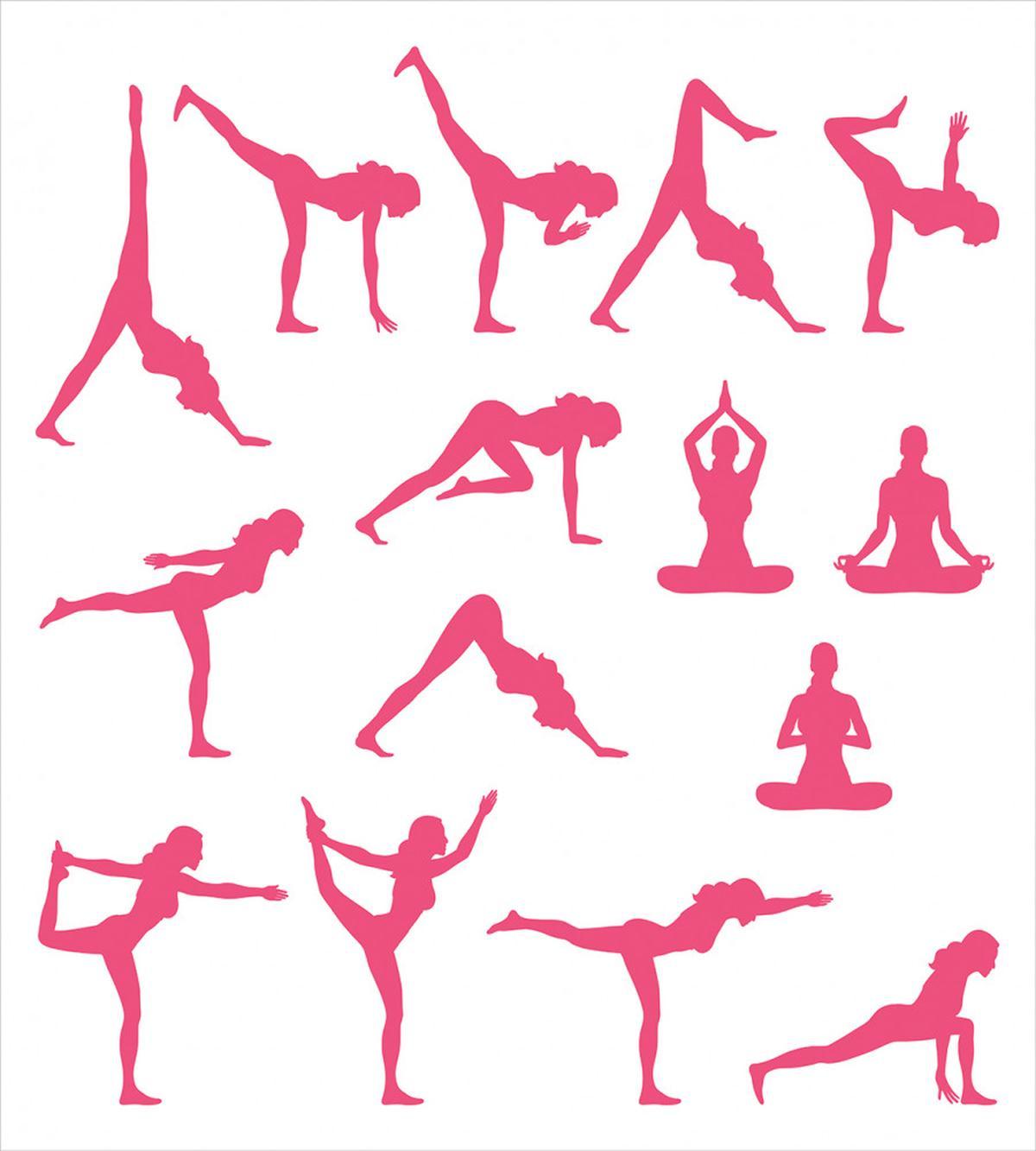 Pink Silhouettes Flexing — Pattern