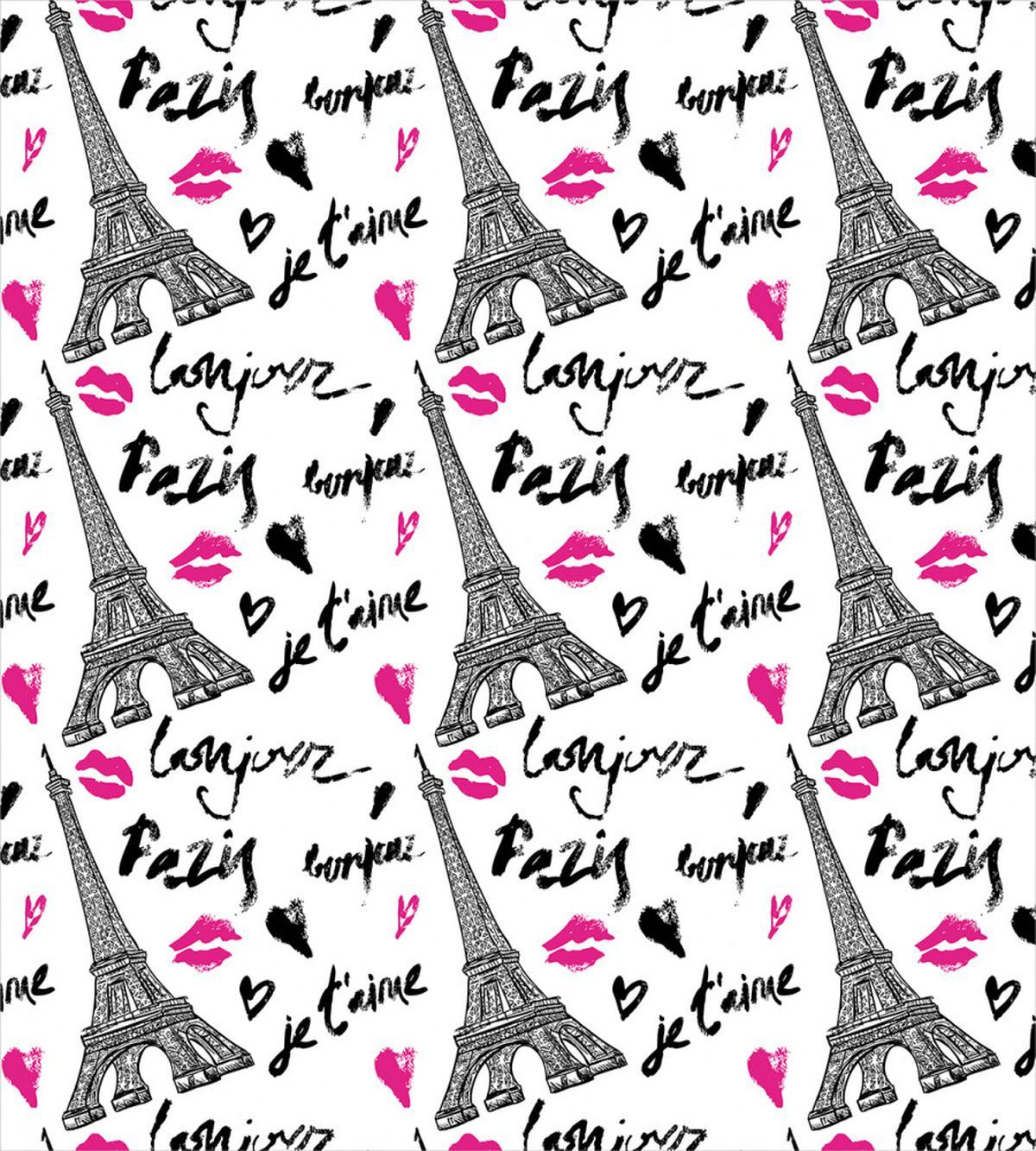 Pink Kiss Eiffel Love — Pattern