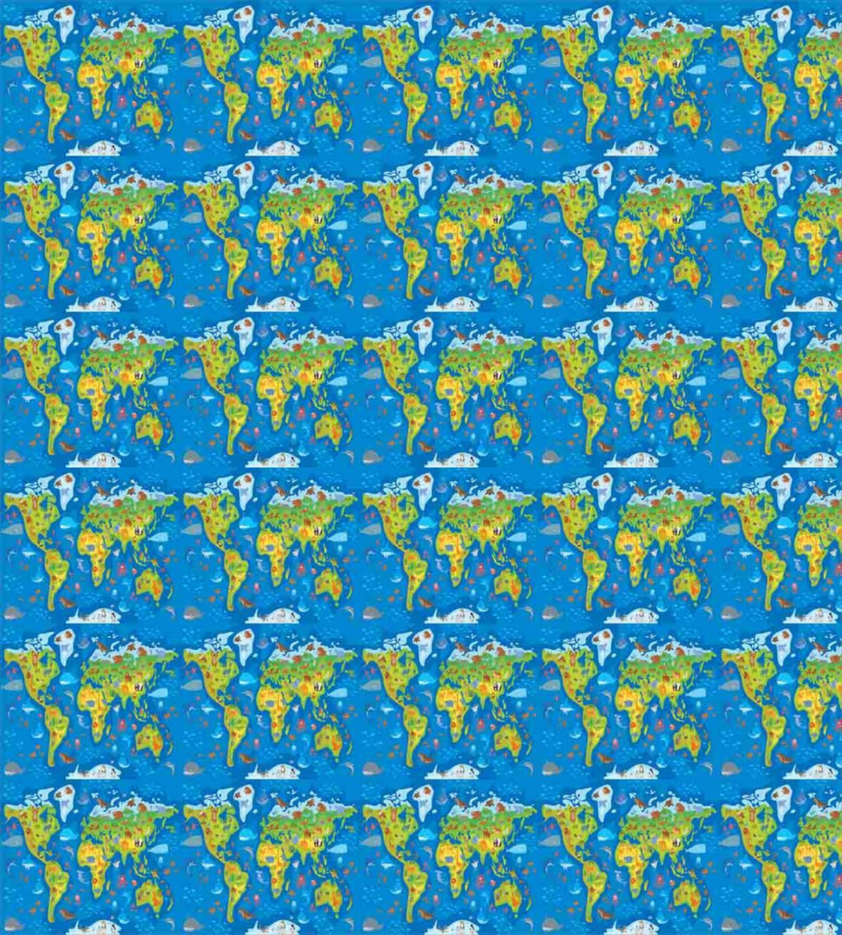 World Map in Green Shades — Pattern