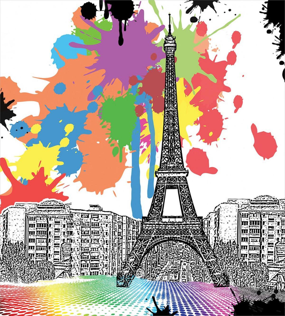 Splashing Spots Eiffel Tower — Pattern