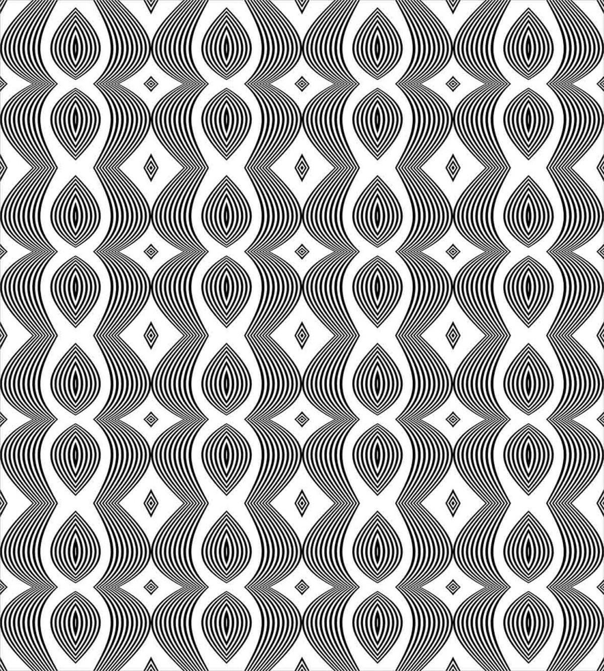 Wavy Lines Op Art — Pattern