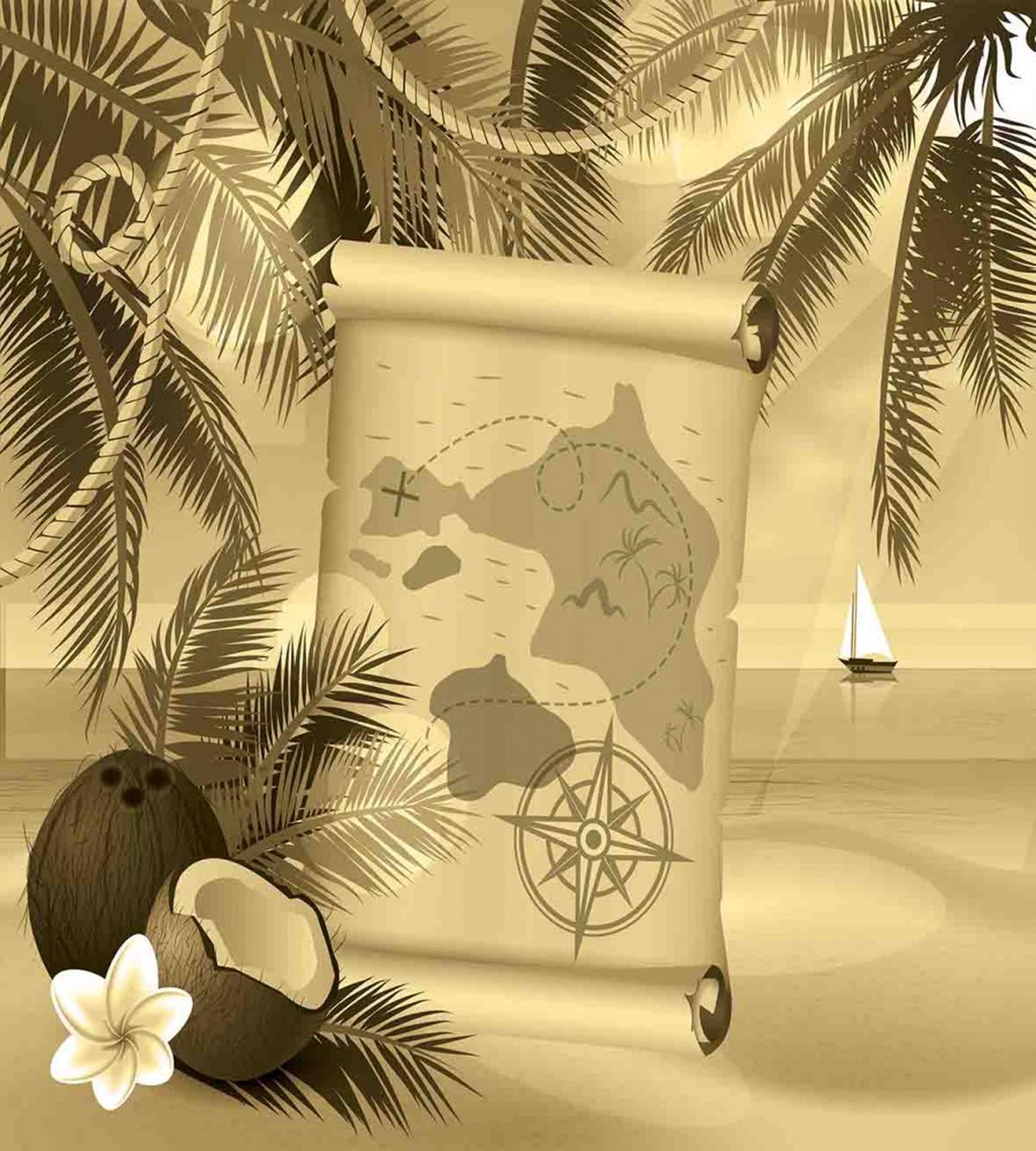 Sepia View of Island — Pattern