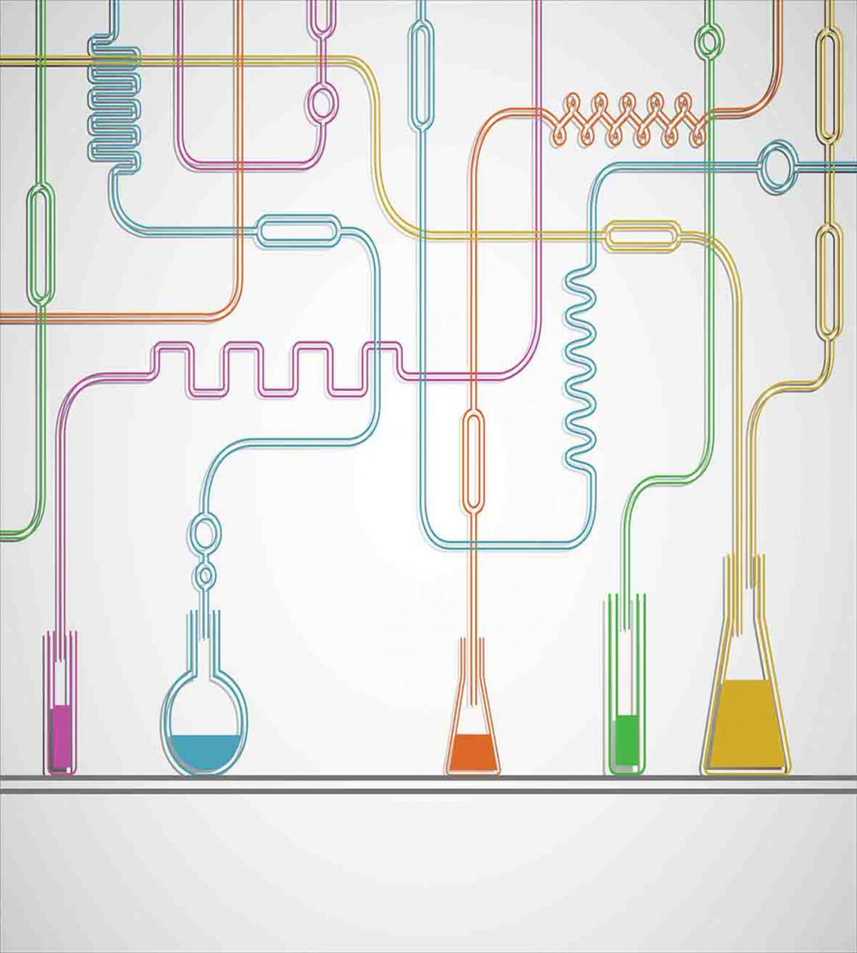 Beakers with Solution and Tubes — Pattern