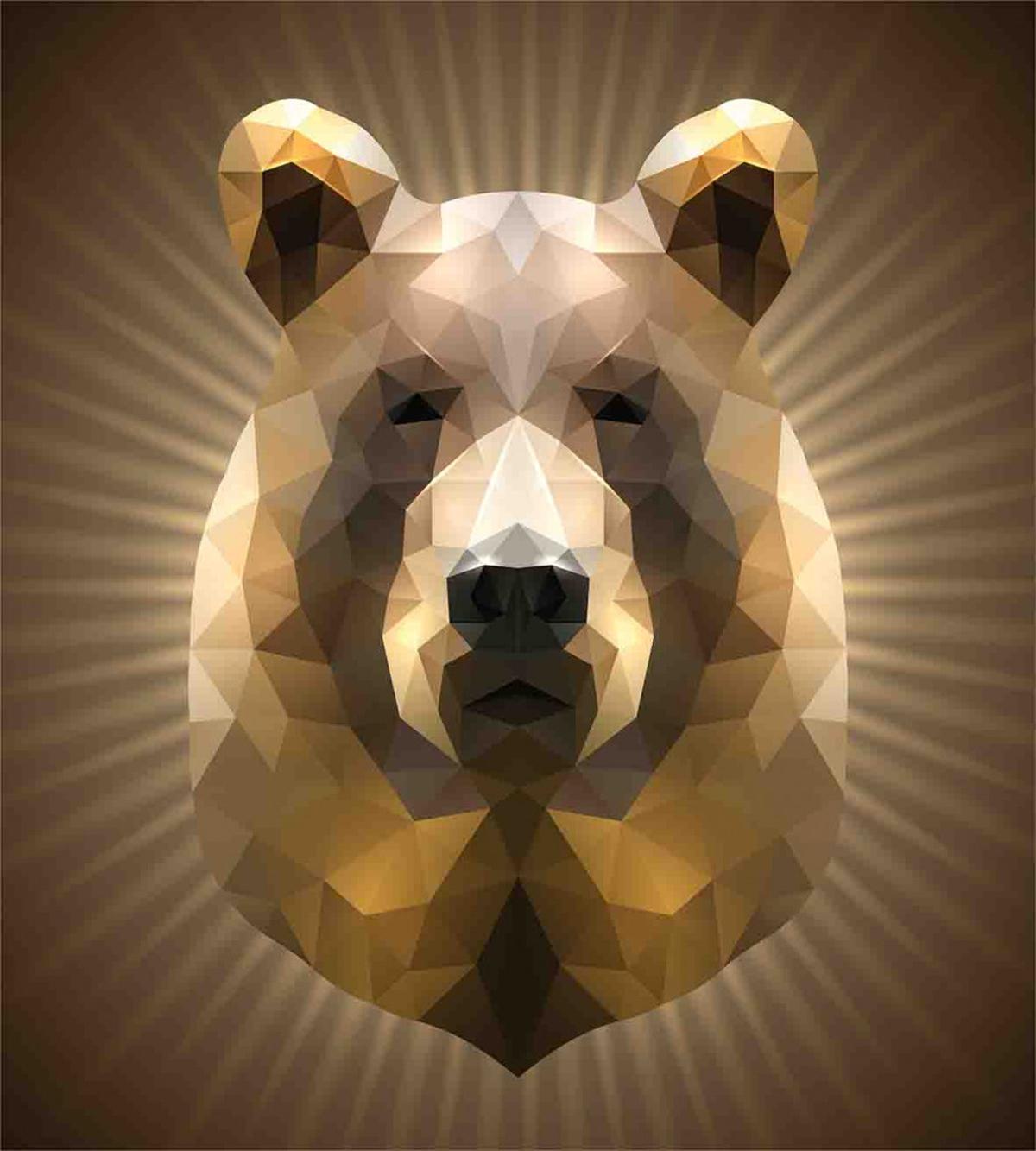 Geometric Grizzly Portrait — Pattern