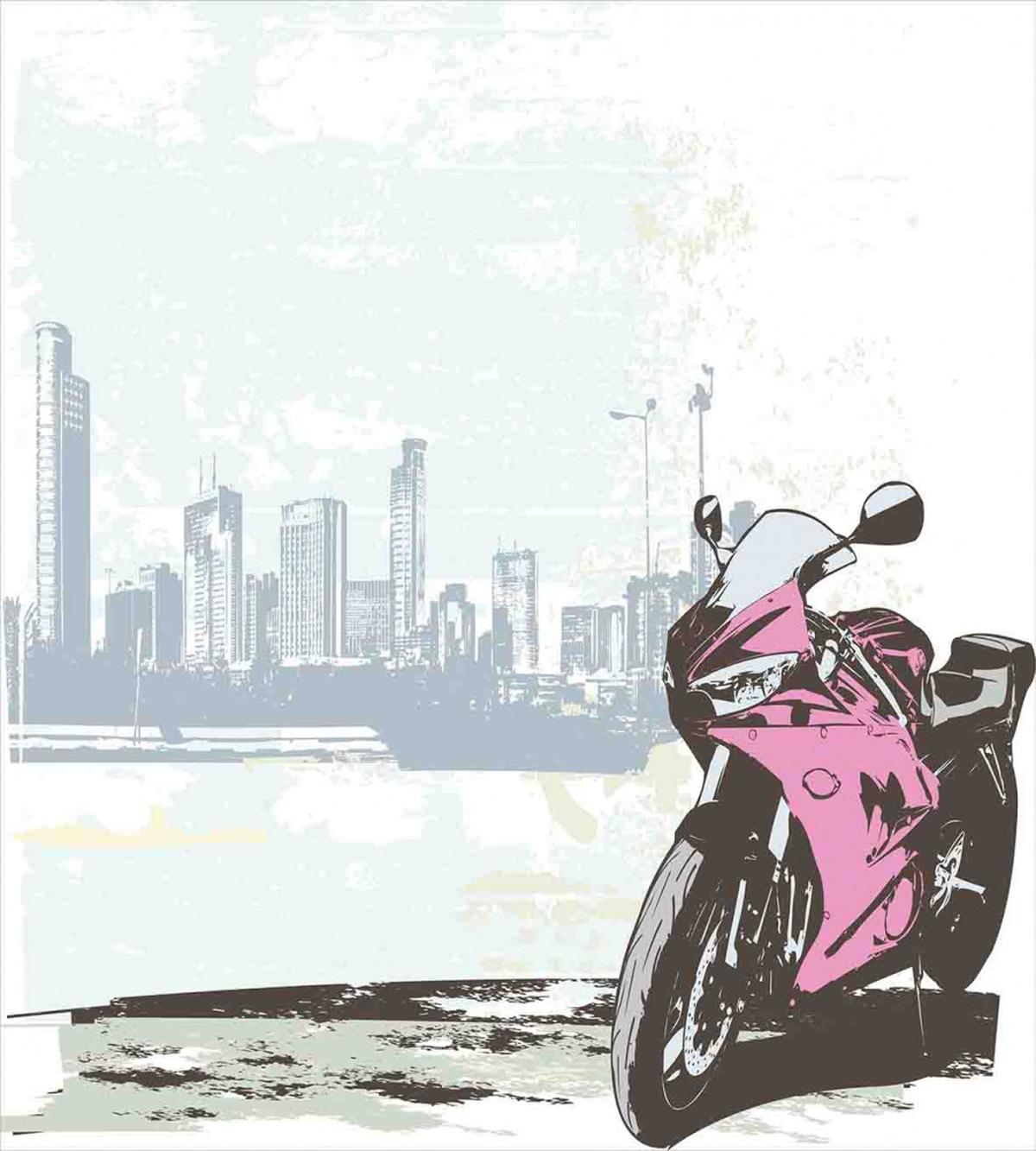 Motorbike by River — Pattern