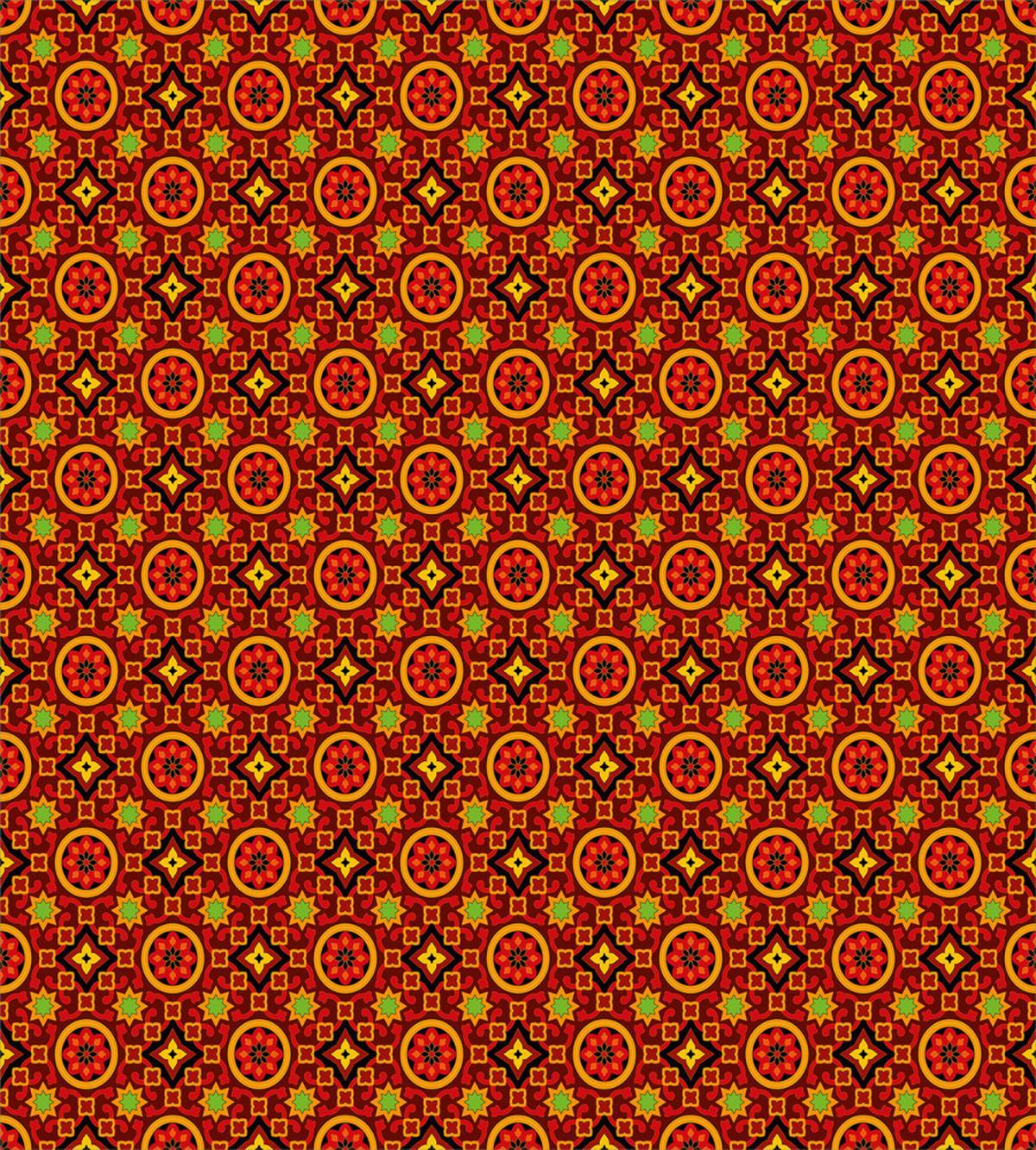 Asian Flower Motifs Art — Pattern