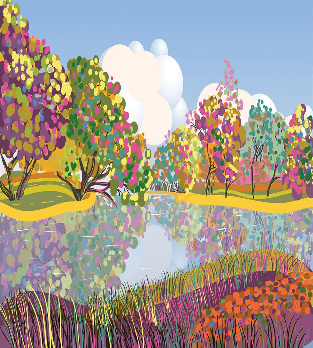 Vibrant Botany River — Pattern
