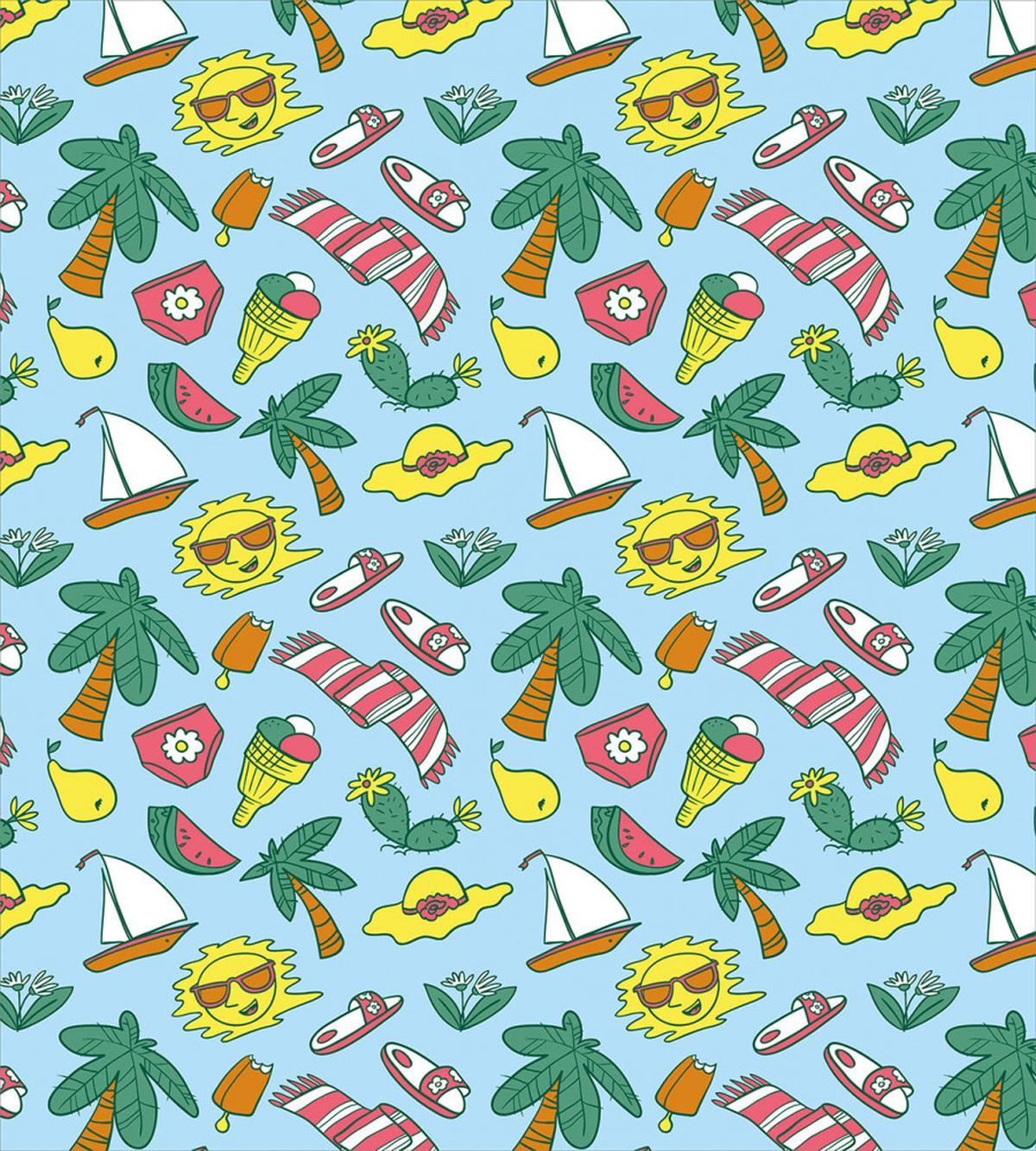 Cartoon Beach Time Design — Pattern