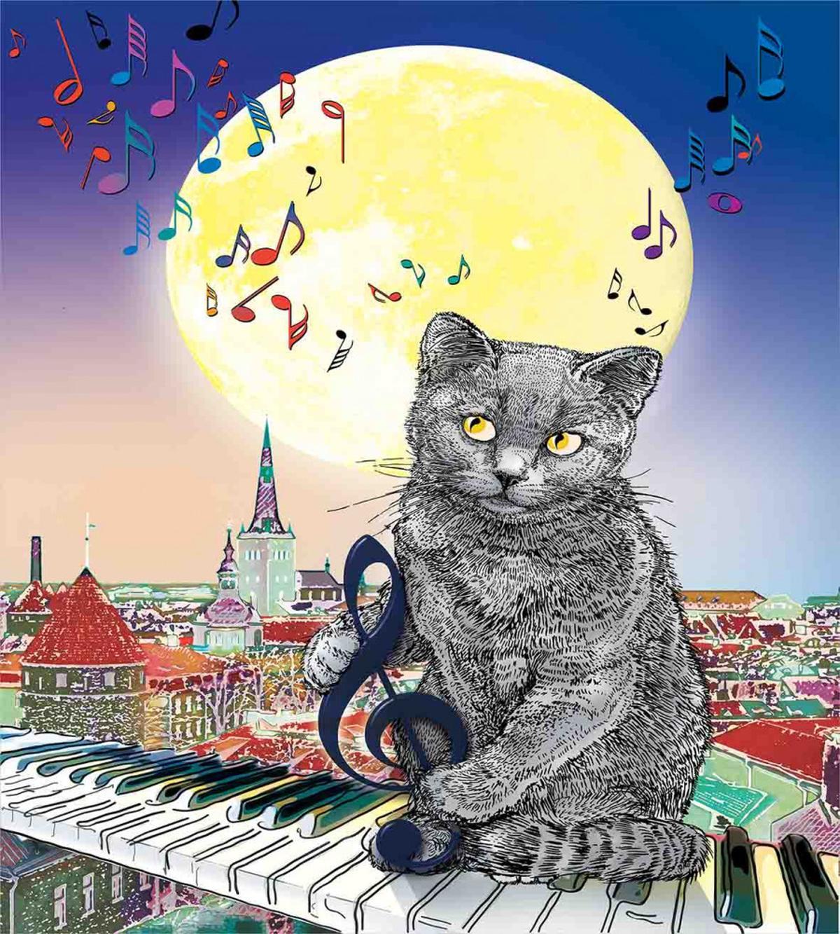Musical Notes Cat — Pattern