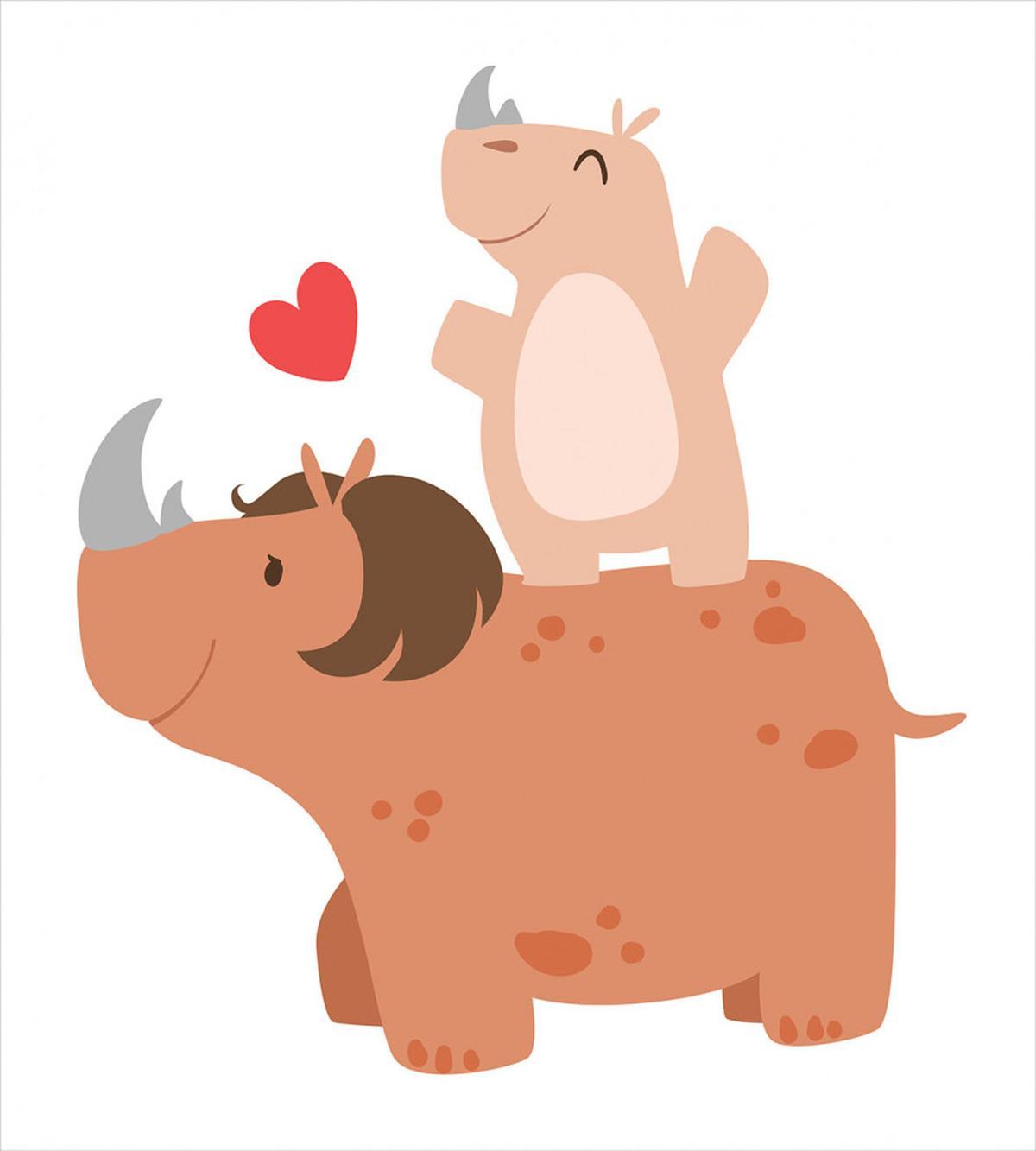 Mother and Calf with Heart — Pattern