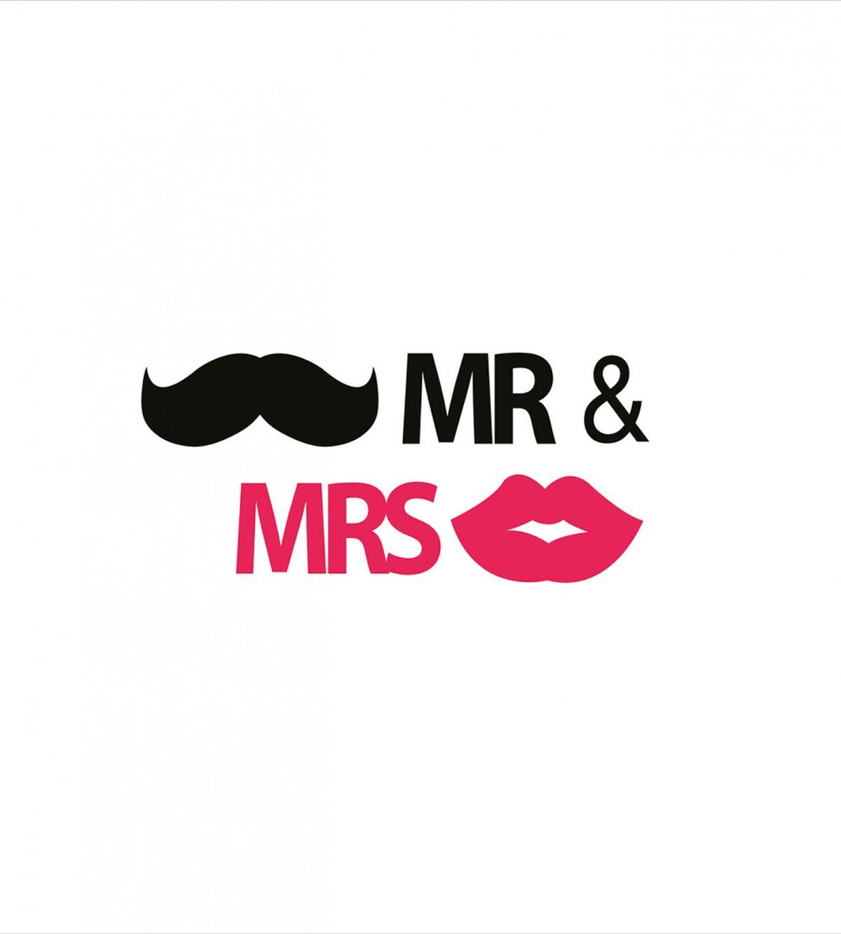 Lips Moustache Mr Mrs — Pattern