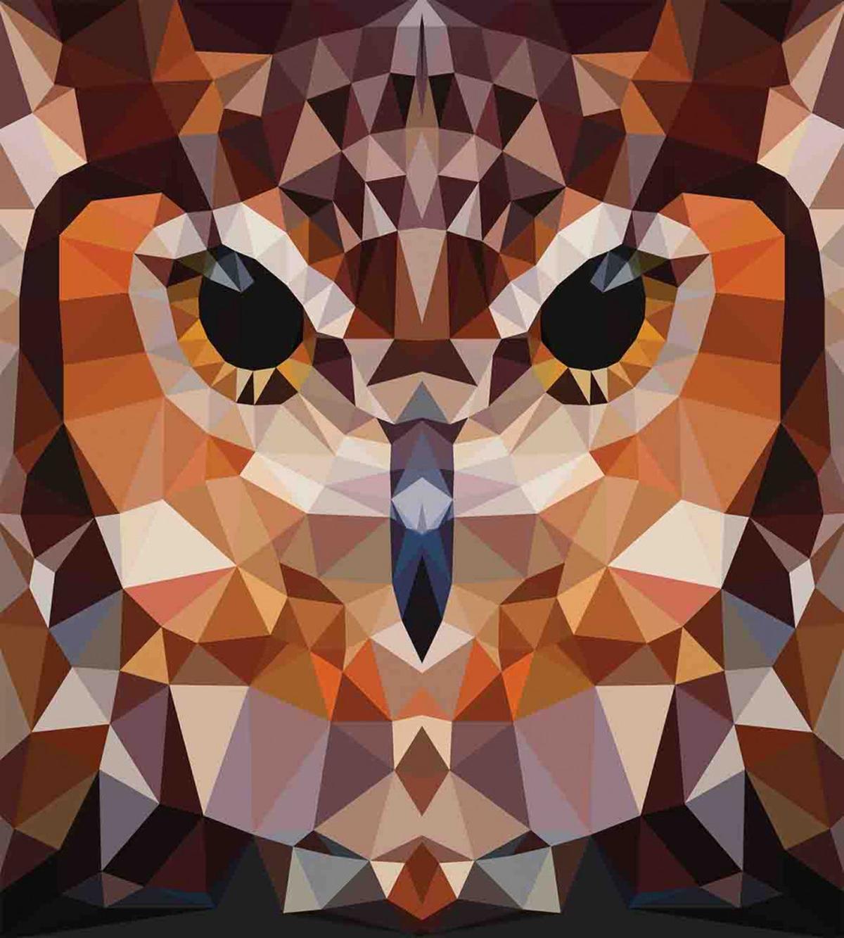 Geometric Mosaic Owl Art — Pattern