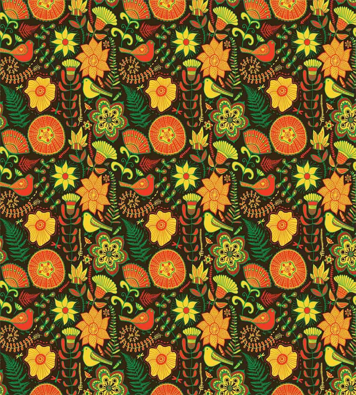 Ornate Birds Flowers — Pattern