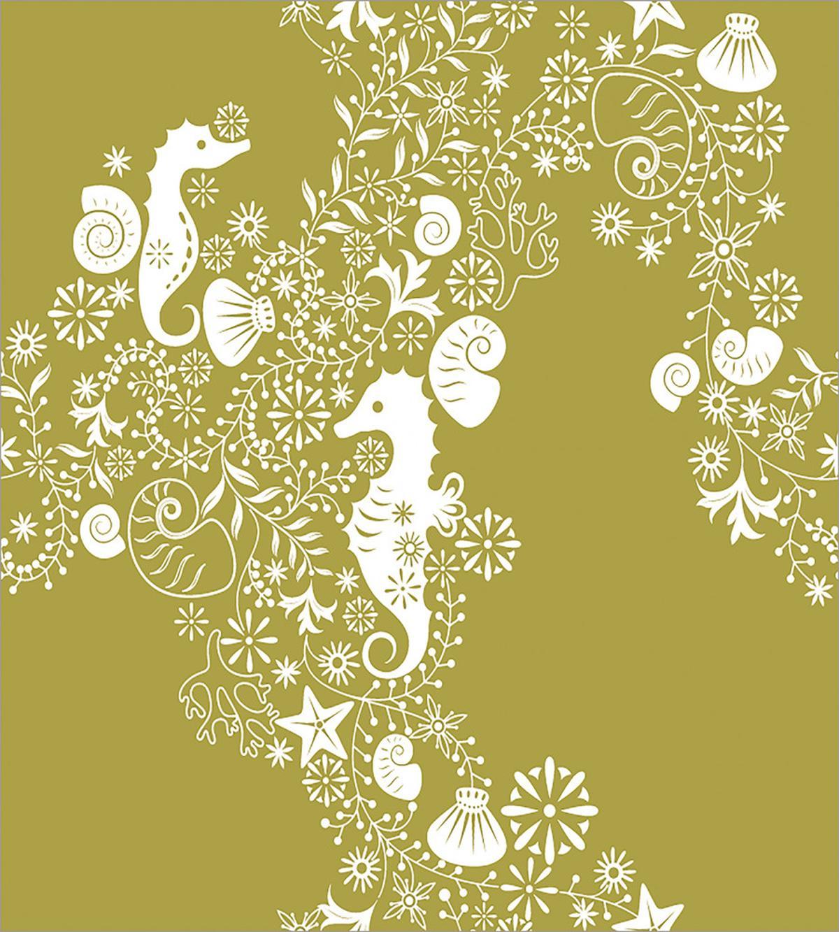 Swirls with Seahorse — Pattern