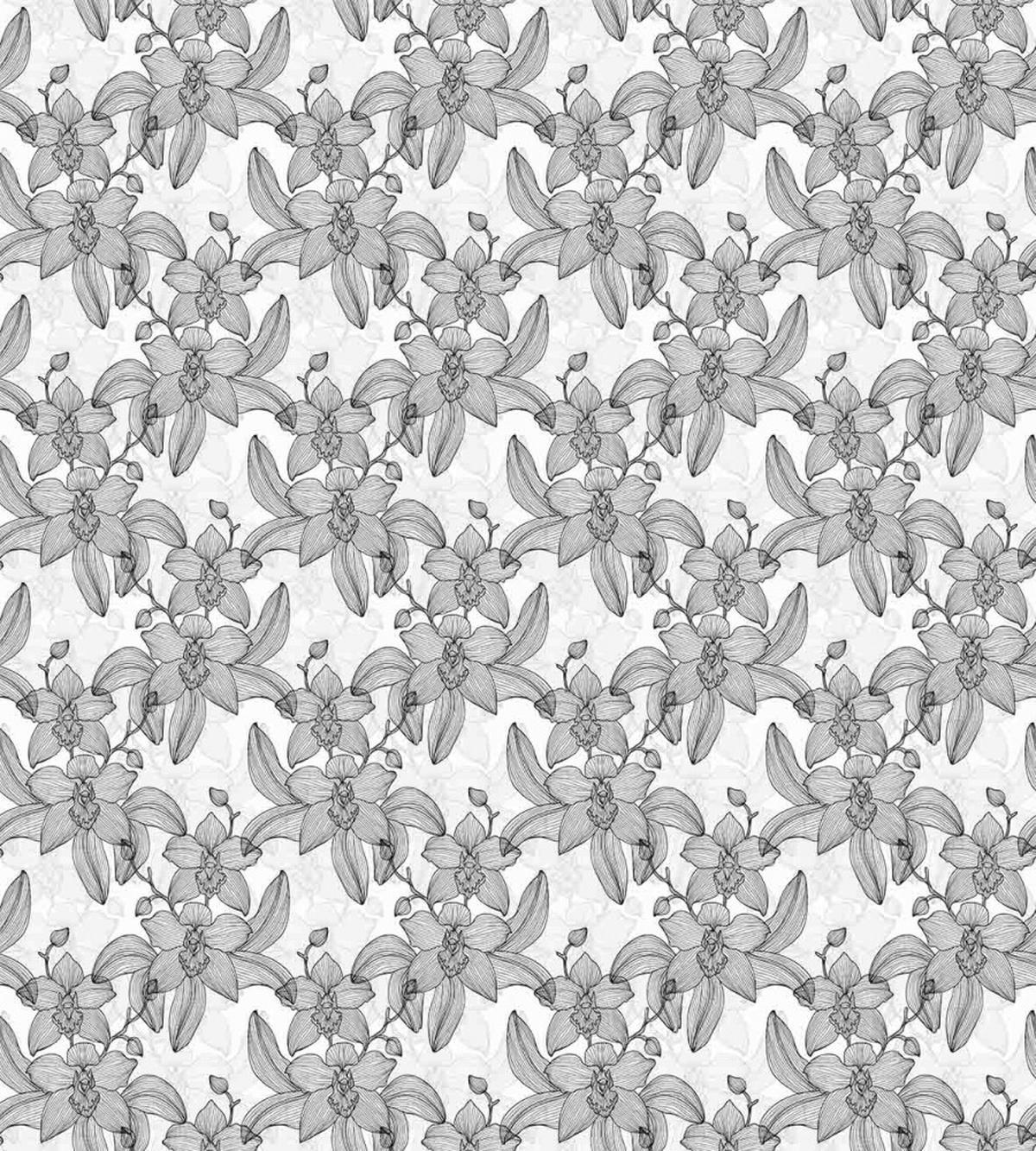 Monochrome Art with Buds — Pattern