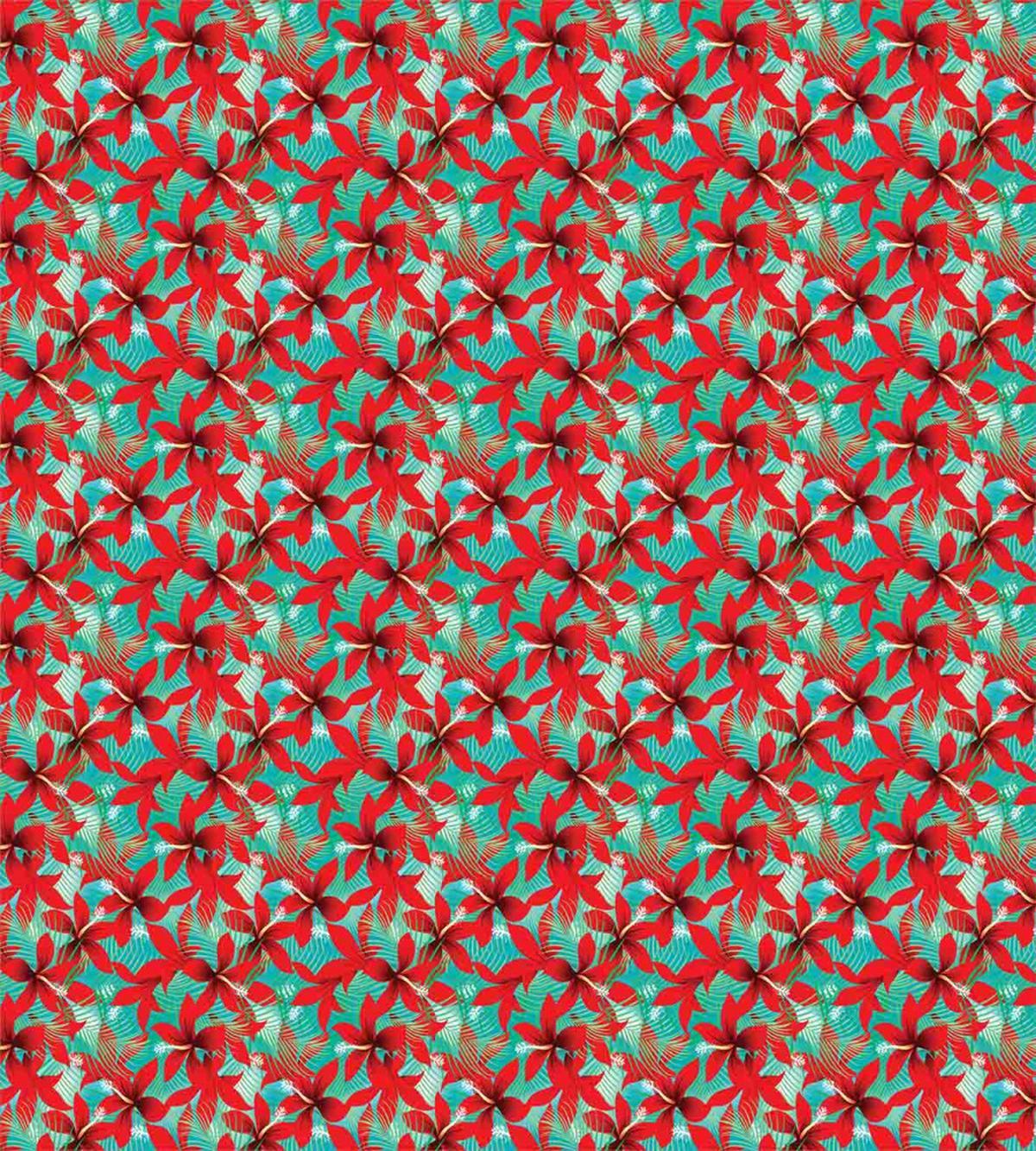 Red Hibiscus Flowers — Pattern