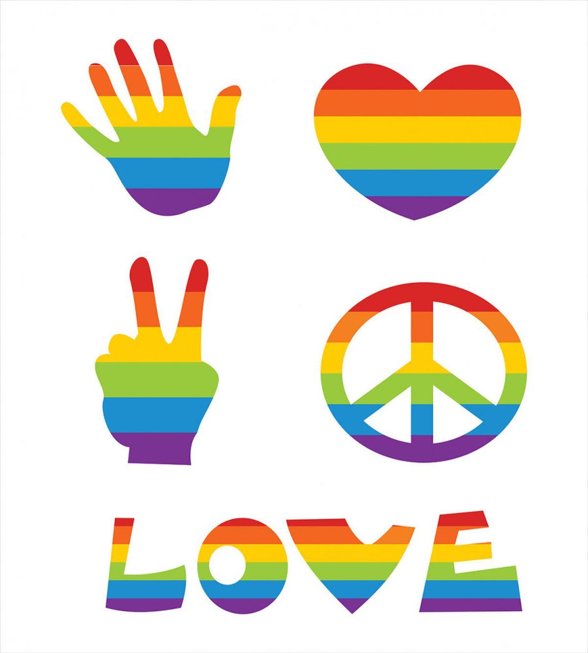 Rainbow Colors Peace and Love — Pattern