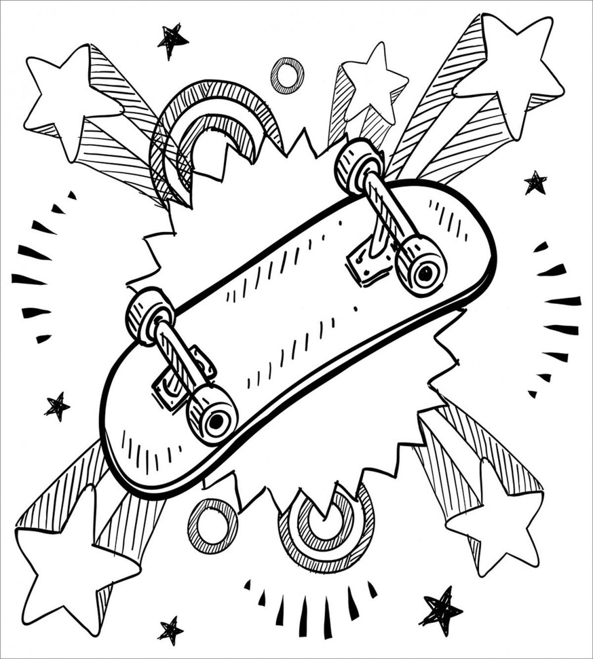 Skateboard Pop Art Style — Pattern