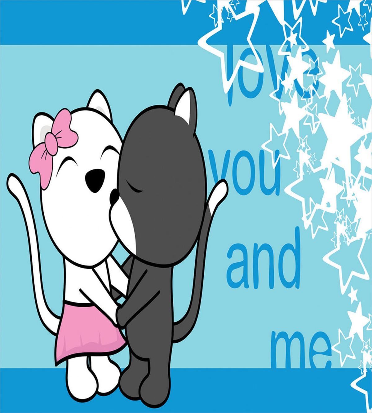 Love You and Me with Cats — Pattern