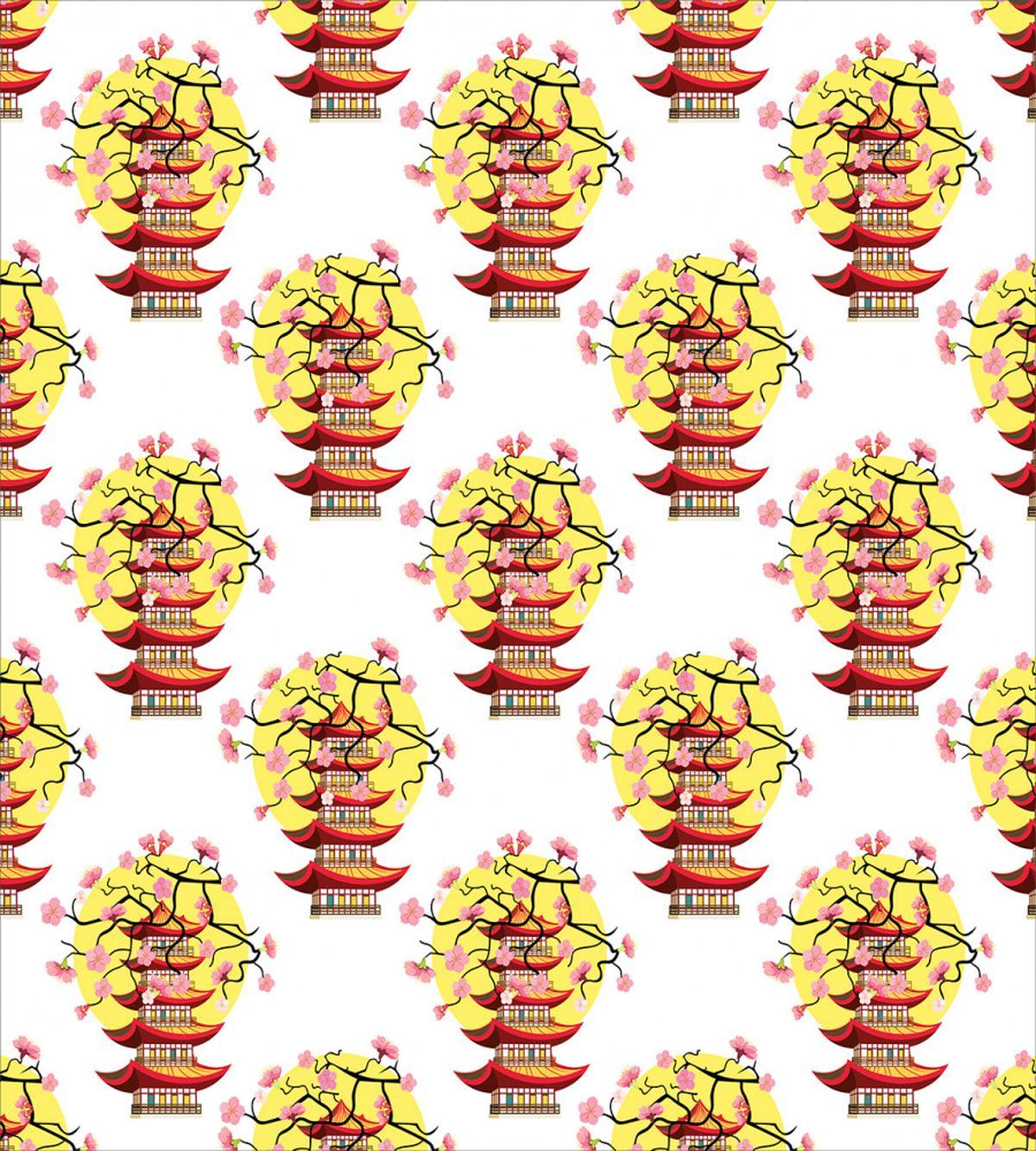 Pagoda and Sakura — Pattern
