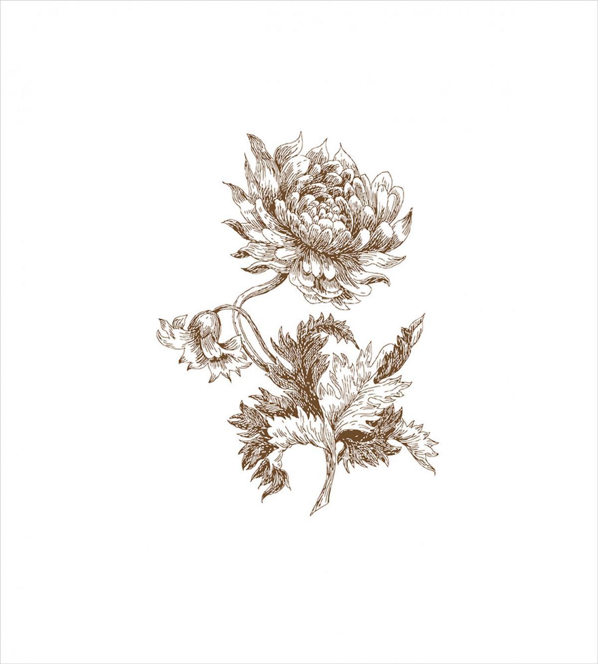 Vintage Petals Leaves — Pattern