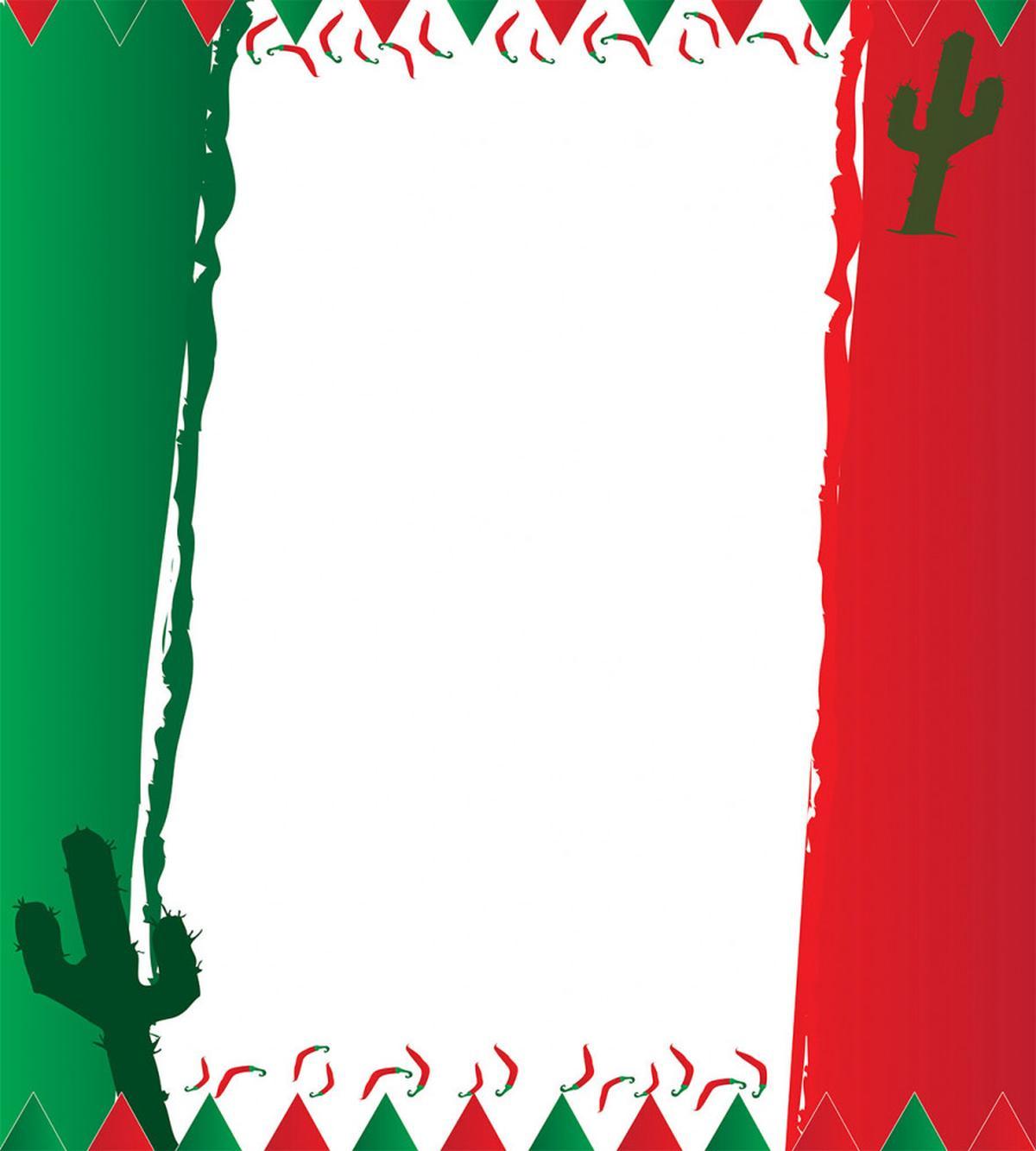Mexican Colors Flags Cacti — Pattern
