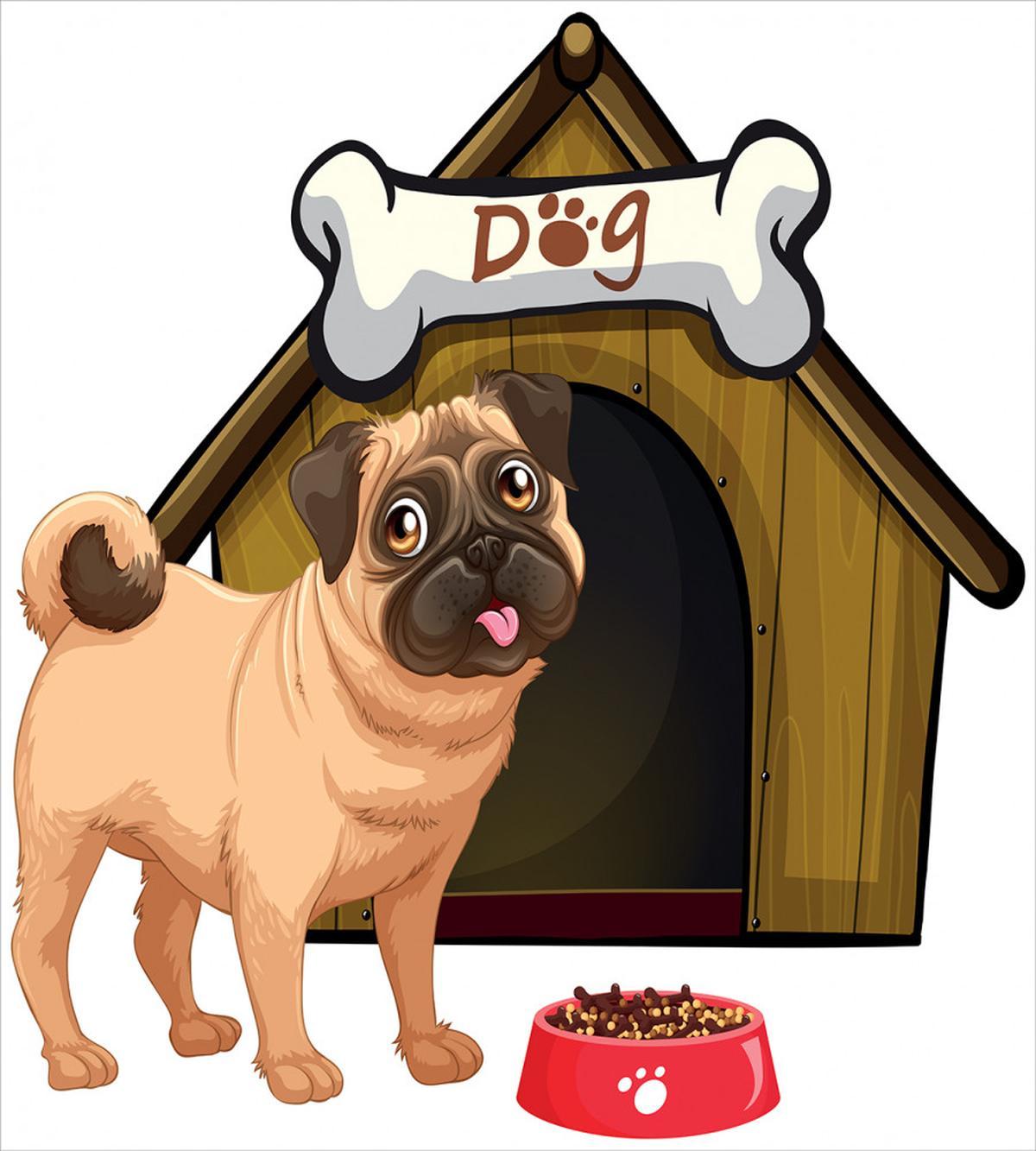 Dog House Cartoon Style — Pattern