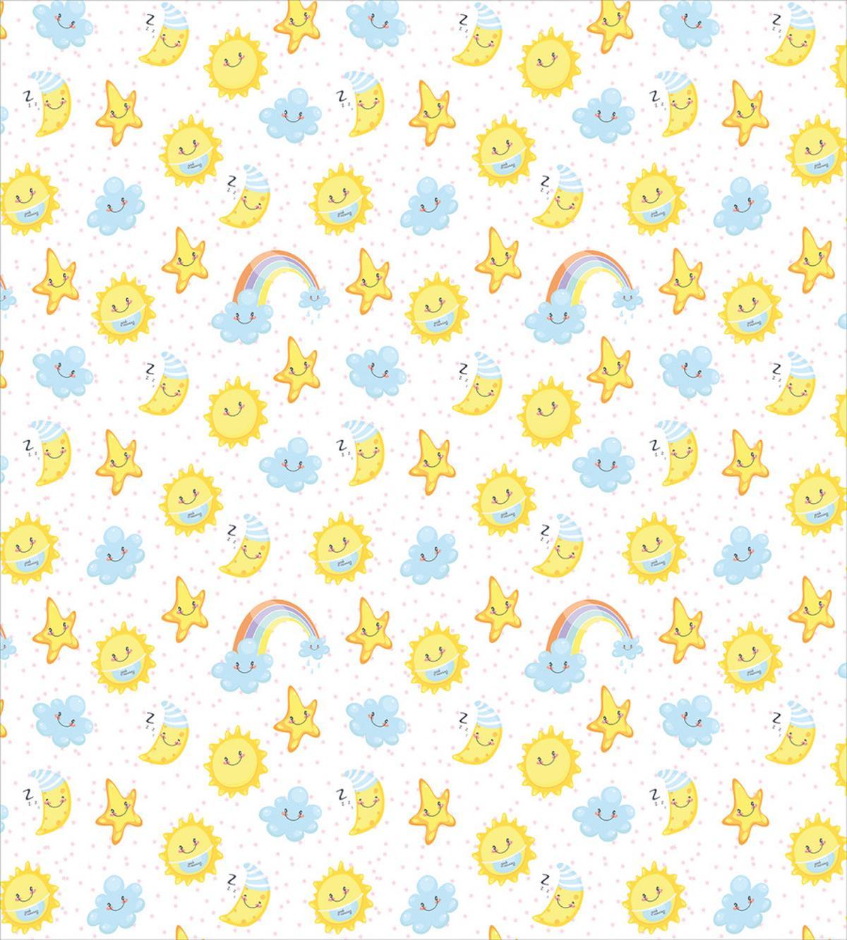 Happy Moons Stars Clouds — Pattern
