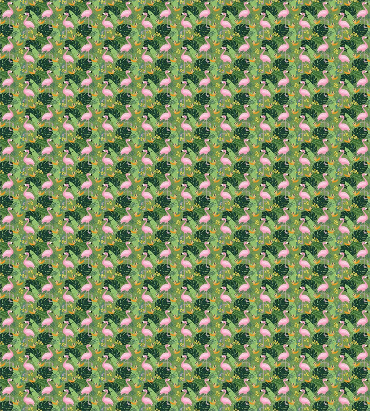 Flamingos Monstera Leaves — Pattern