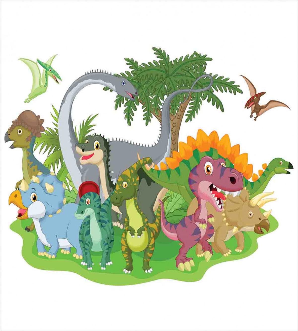 Cartoon Group Dinosaur — Pattern
